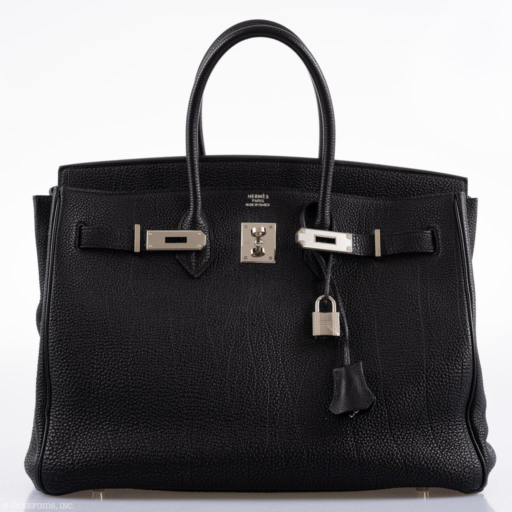 Hermes Birkin 35 Black Togo Palladium Hardware - 2003, Square G  - Exclusu