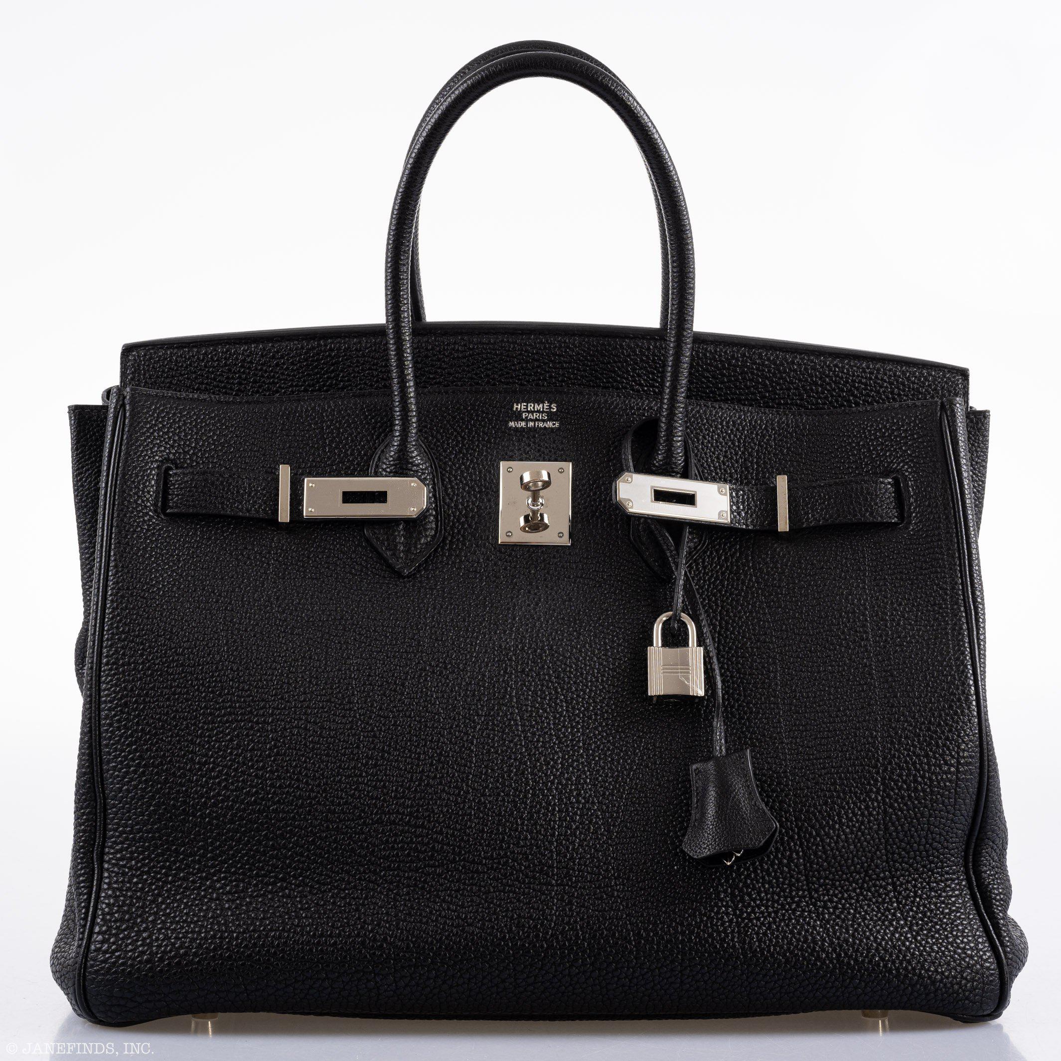 Hermes Birkin 35 Black Togo Palladium Hardware - 2003, Square G  - Exclusu