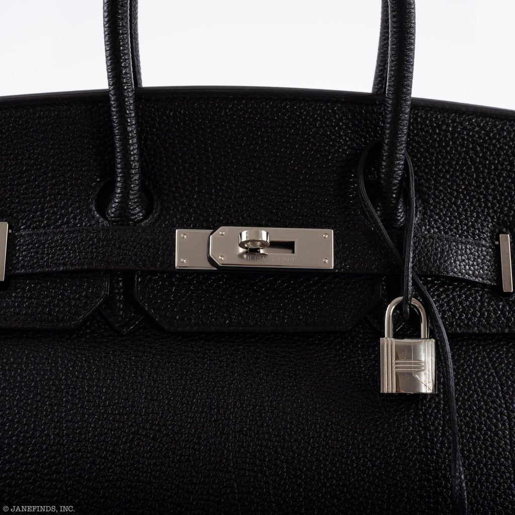 Hermes Birkin 35 Black Togo Palladium Hardware - 2003, Square G  - Exclusu