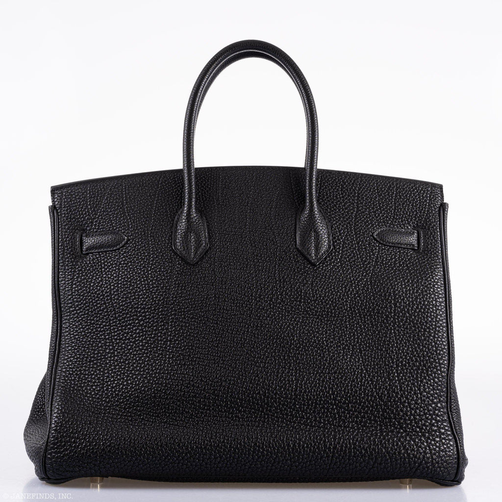 Hermes Birkin 35 Black Togo Palladium Hardware - 2003, Square G  - Exclusu