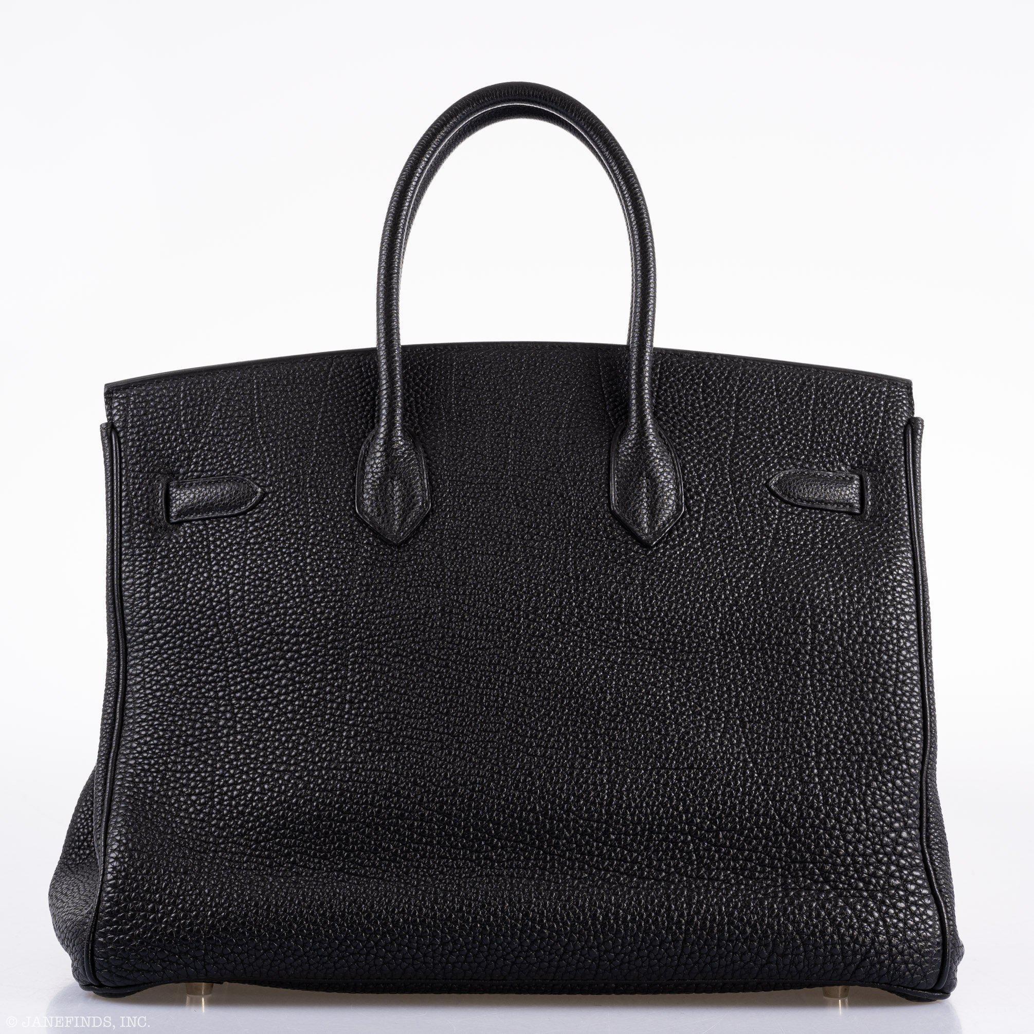 Hermes Birkin 35 Black Togo Palladium Hardware - 2003, Square G  - Exclusu