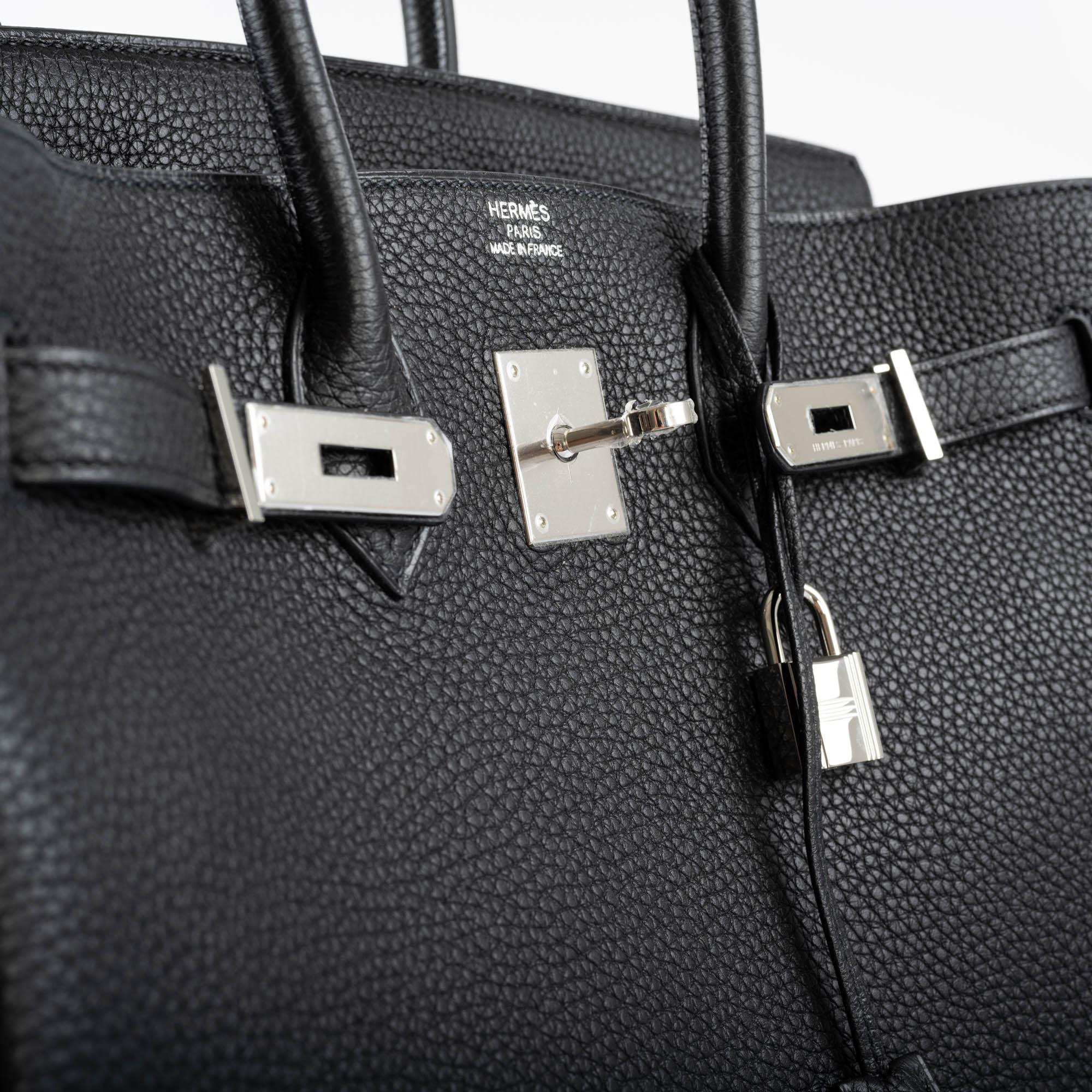 Hermes Birkin 35 Black Togo leather Palladium Hardware - 2010, N Square - Exclusu