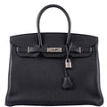 Hermes Birkin 35 Black Togo leather Palladium Hardware - 2010, N Square - Exclusu