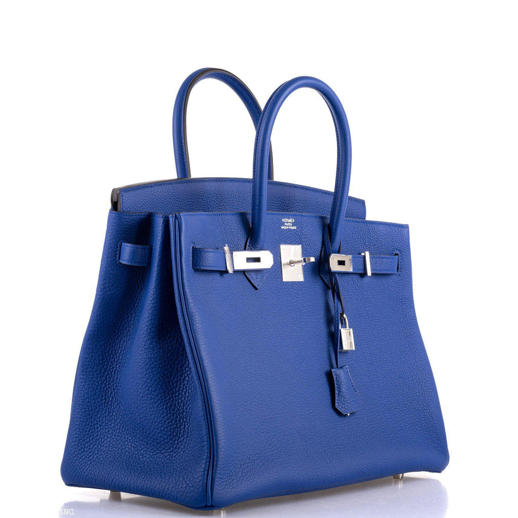 Hermes Birkin 35 Blue Electric Togo Palladium Hardware - 2015, T - Exclusu