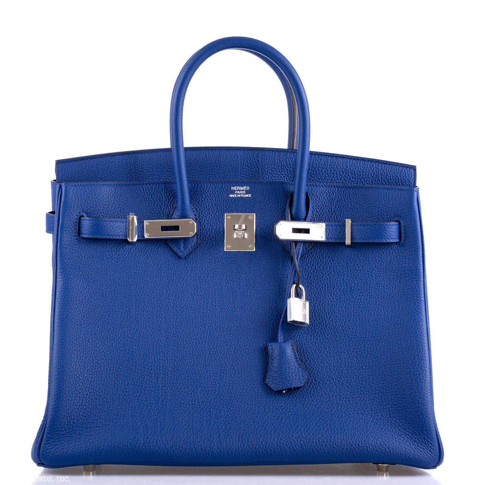 Hermes Birkin 35 Blue Electric Togo Palladium Hardware - 2015, T - Exclusu