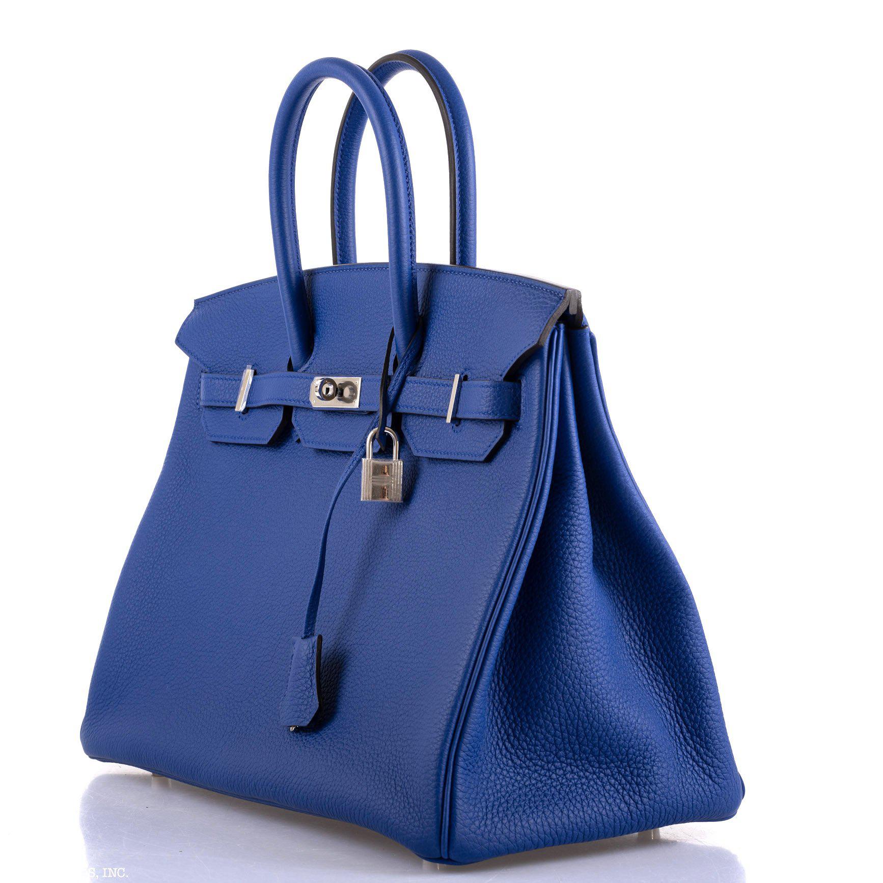 Hermes Birkin 35 Blue Electric Togo Palladium Hardware - 2015, T - Exclusu