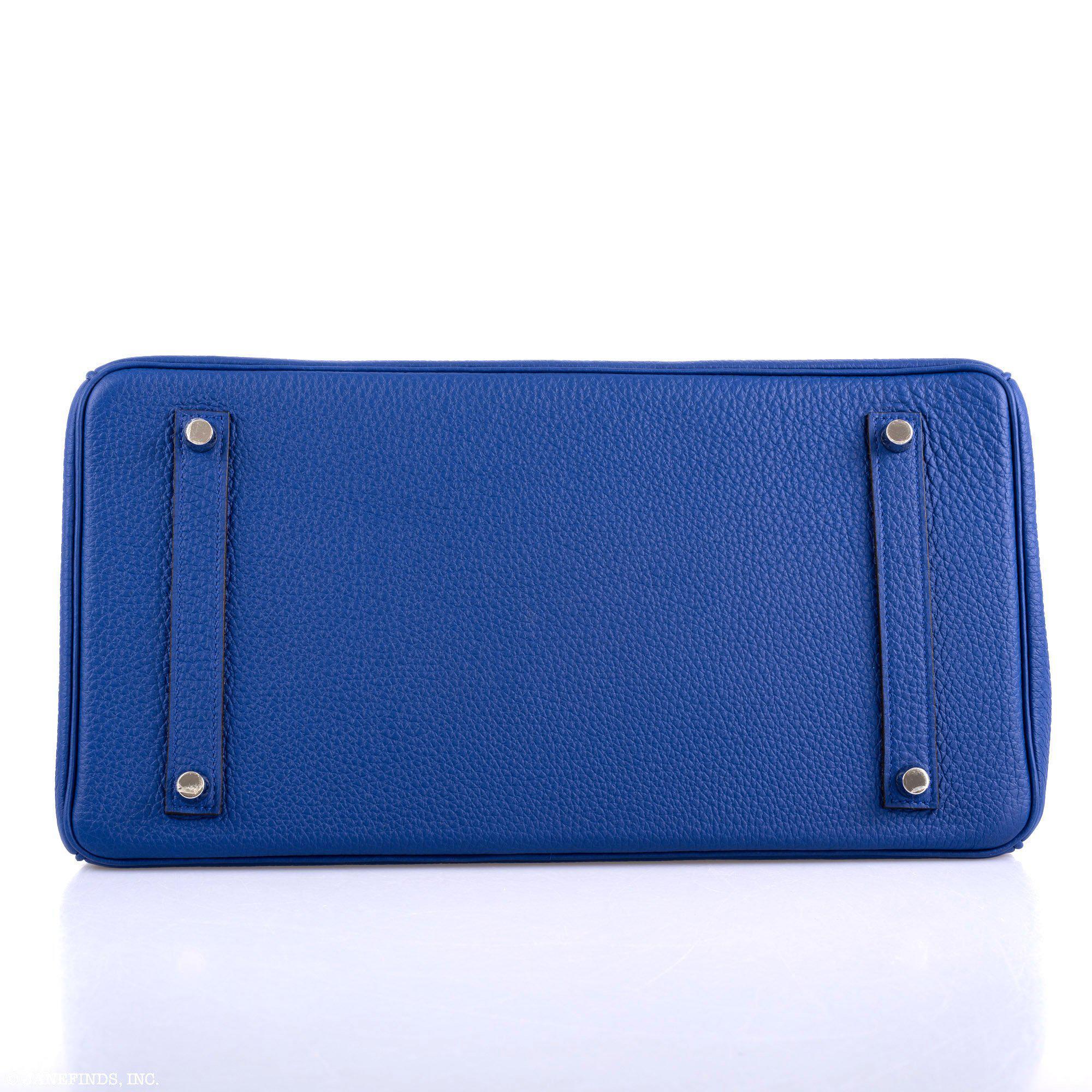 Hermes Birkin 35 Blue Electric Togo Palladium Hardware - 2015, T - Exclusu