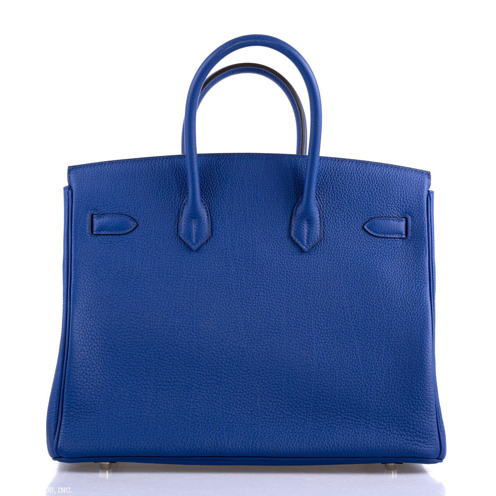 Hermes Birkin 35 Blue Electric Togo Palladium Hardware - 2015, T - Exclusu