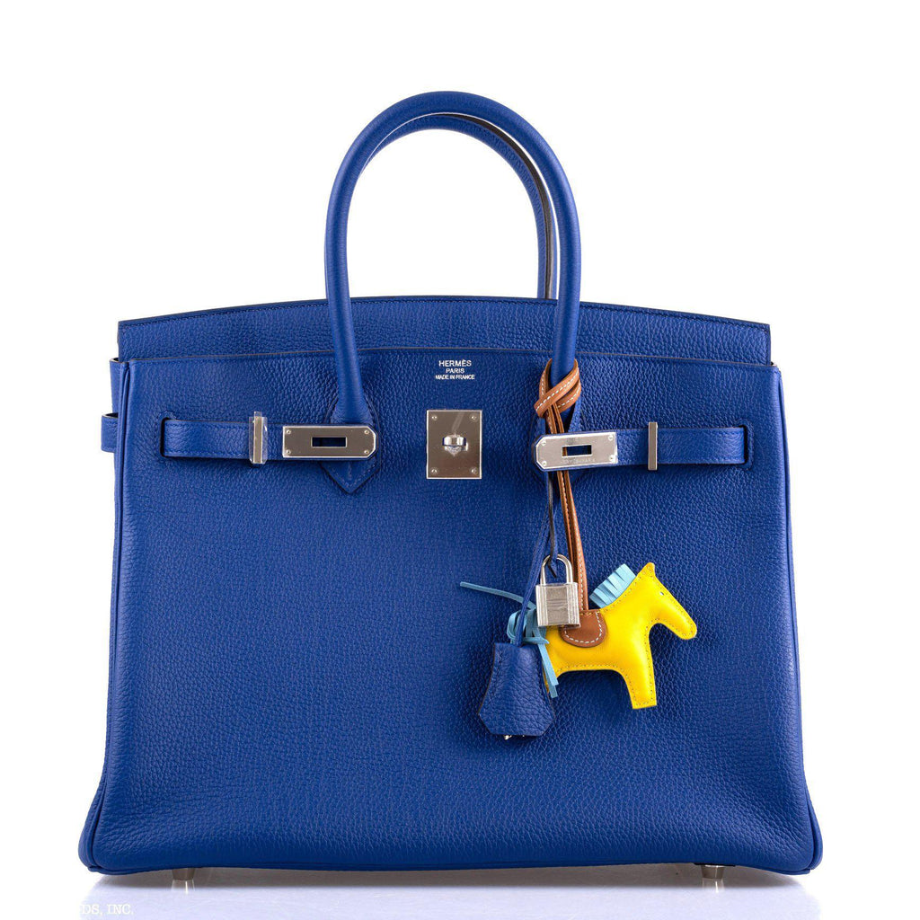 Hermes Birkin 35 Blue Electric Togo Palladium Hardware - 2015, T - Exclusu