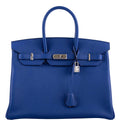 Hermes Birkin 35 Blue Electric Togo Palladium Hardware - 2015, T - Exclusu