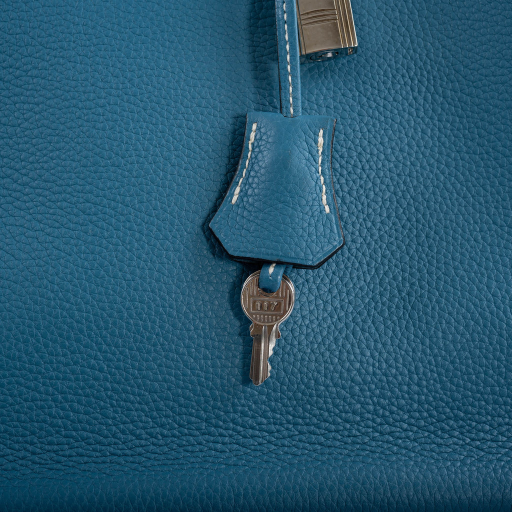 Hermes Birkin 35 Blue Jean Togo with Palladium Hardware - 2008, K Square - Exclusu