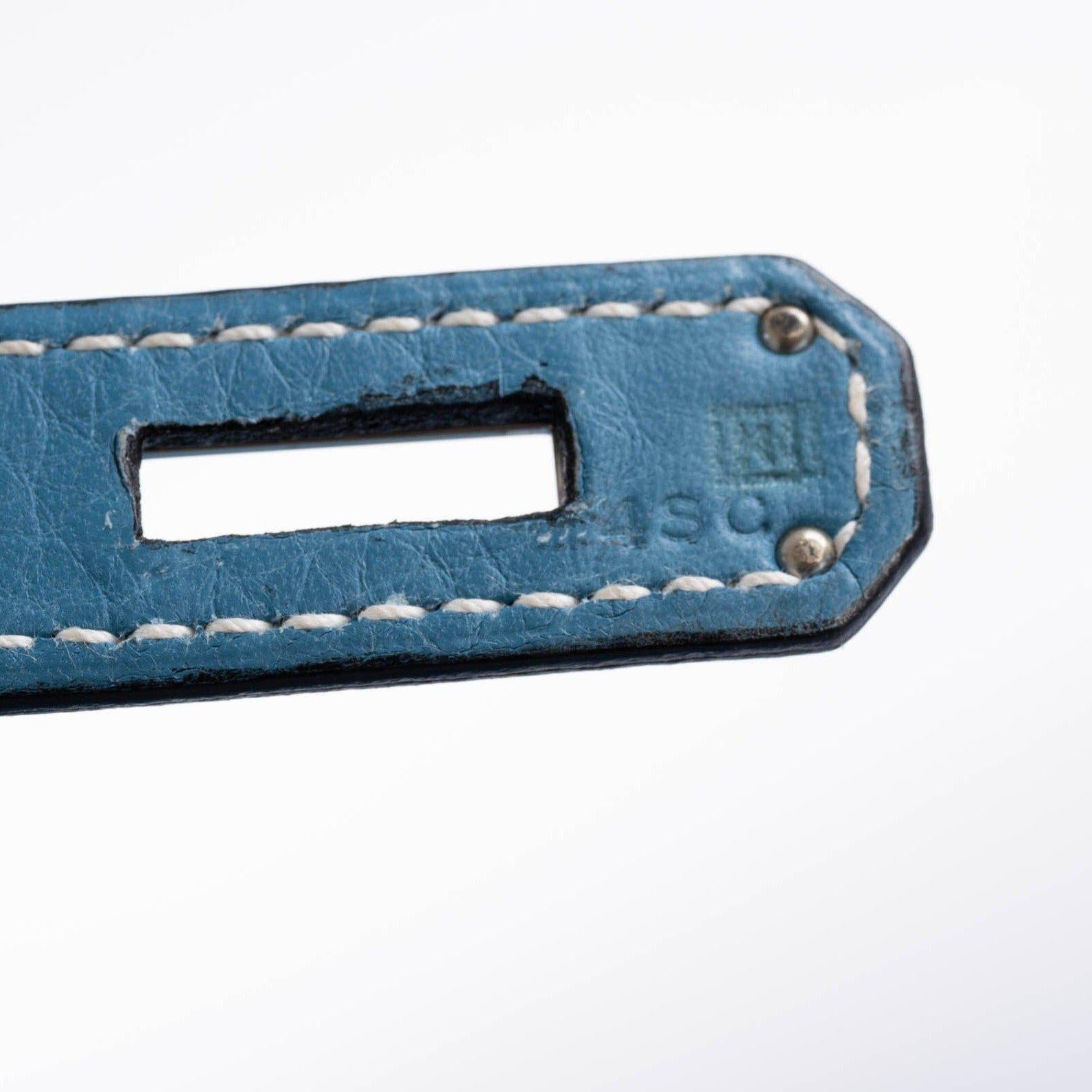 Hermes Birkin 35 Blue Jean Togo with Palladium Hardware - 2008, K Square - Exclusu