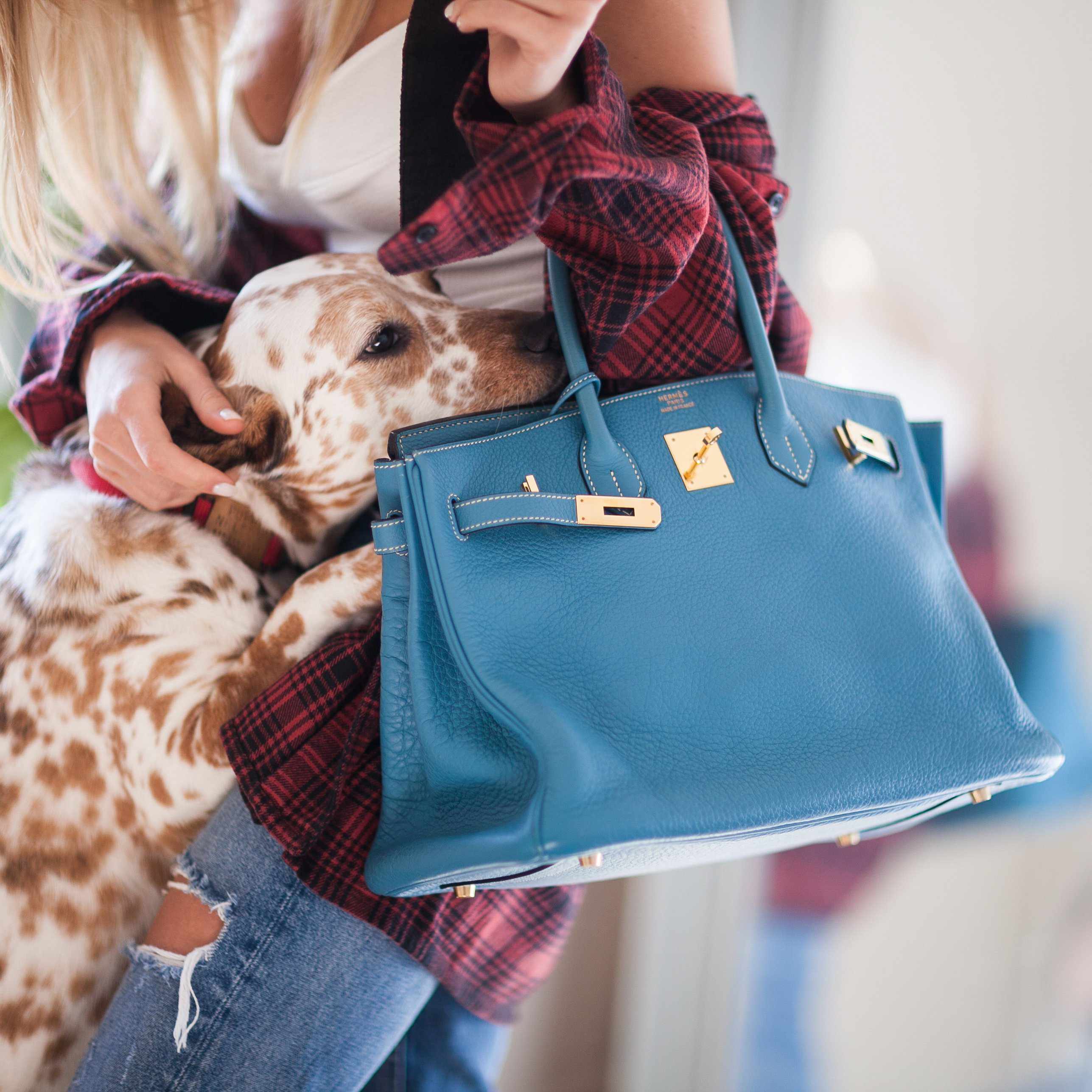 Hermes Birkin 35 Blue Jean Togo with Palladium Hardware - 2008, K Square - Exclusu