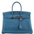 Hermes Birkin 35 Blue Jean Togo with Palladium Hardware - 2008, K Square - Exclusu