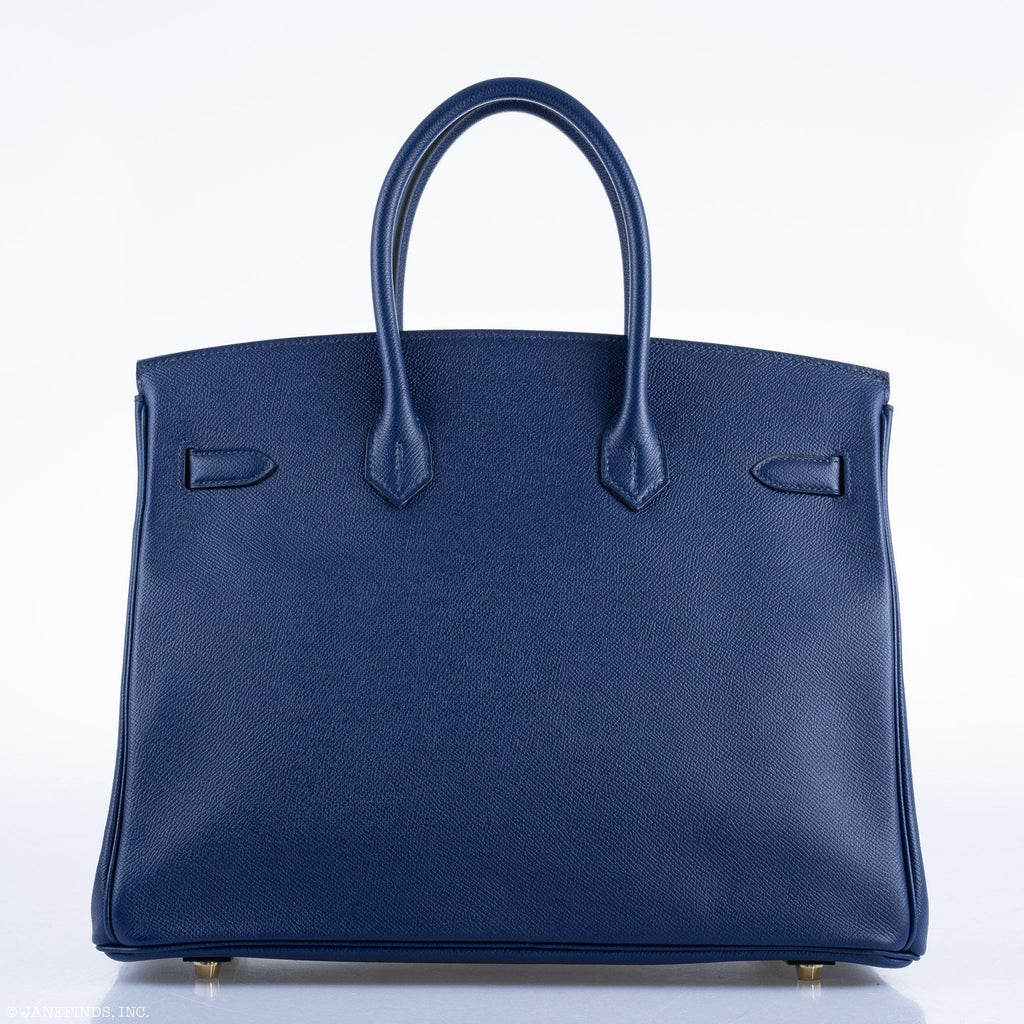 Hermes Birkin 35 Blue Saphire Epsom with Gold Hardware - 2016, X - Exclusu