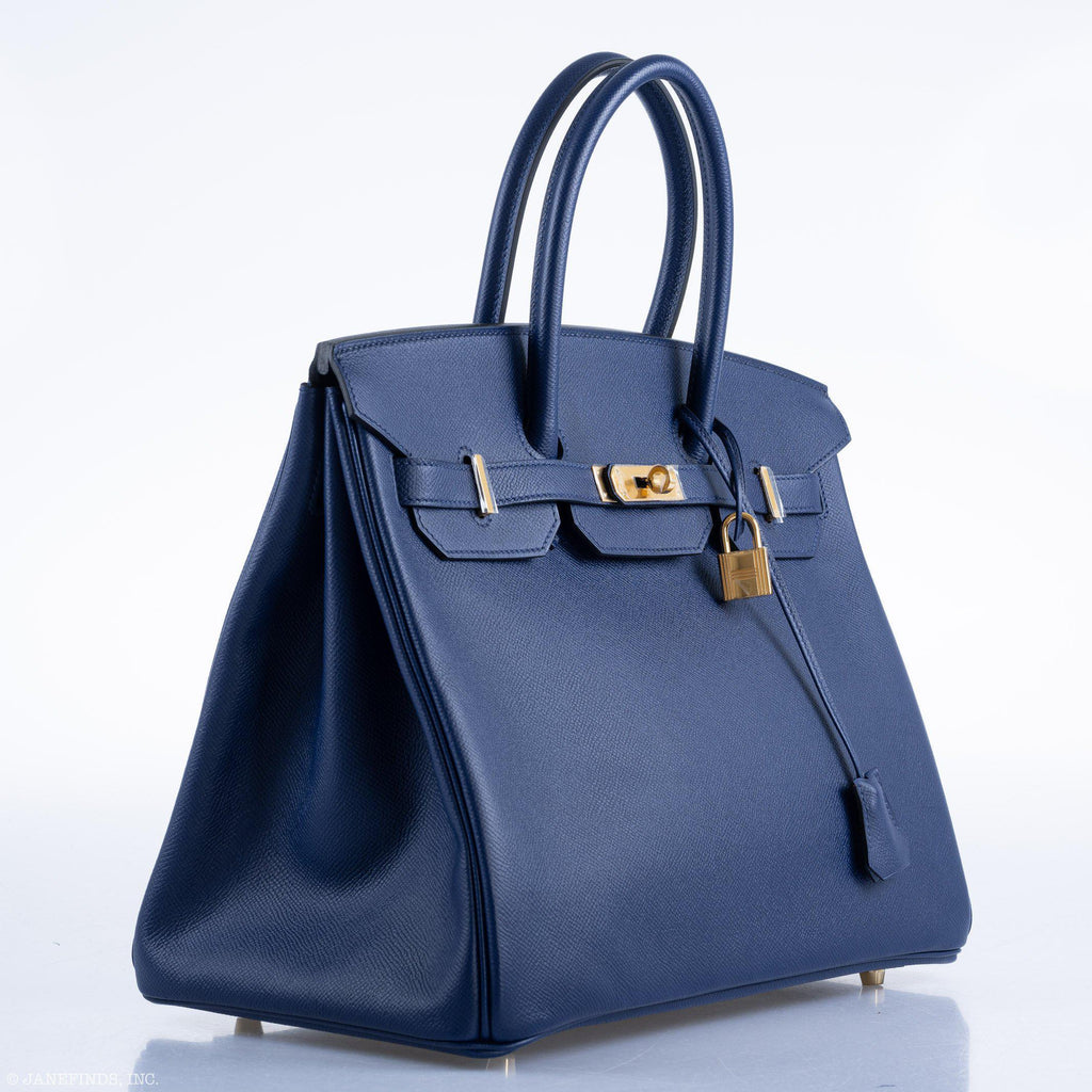 Hermes Birkin 35 Blue Saphire Epsom with Gold Hardware - 2016, X - Exclusu