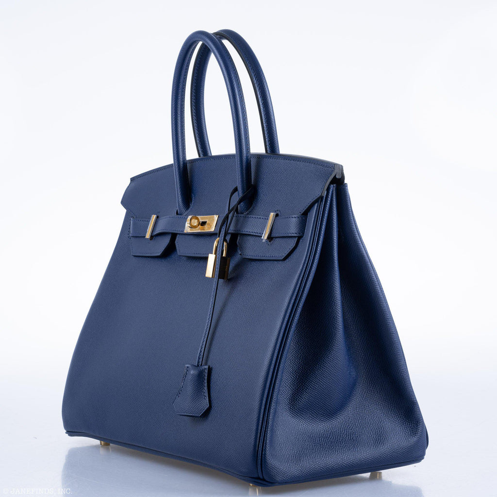 Hermes Birkin 35 Blue Saphire Epsom with Gold Hardware - 2016, X - Exclusu
