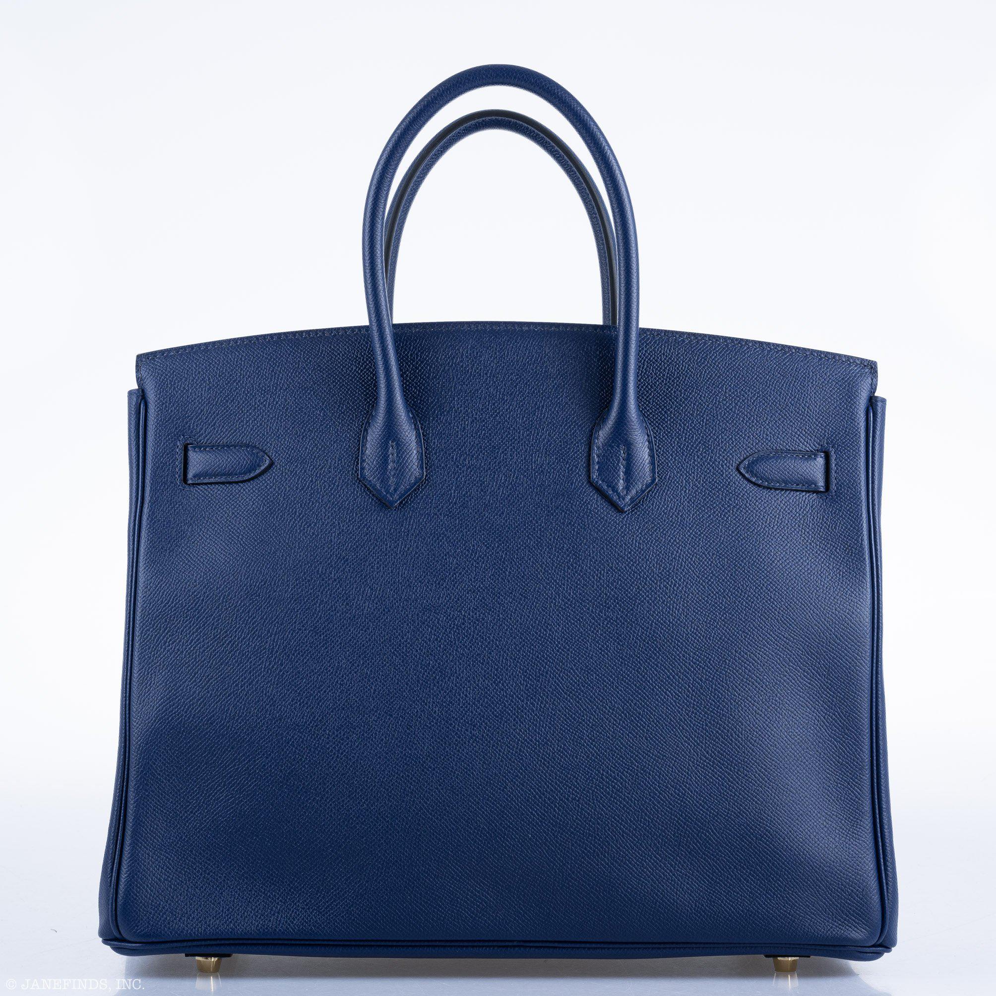 Hermes Birkin 35 Blue Saphire Epsom with Gold Hardware - 2016, X - Exclusu