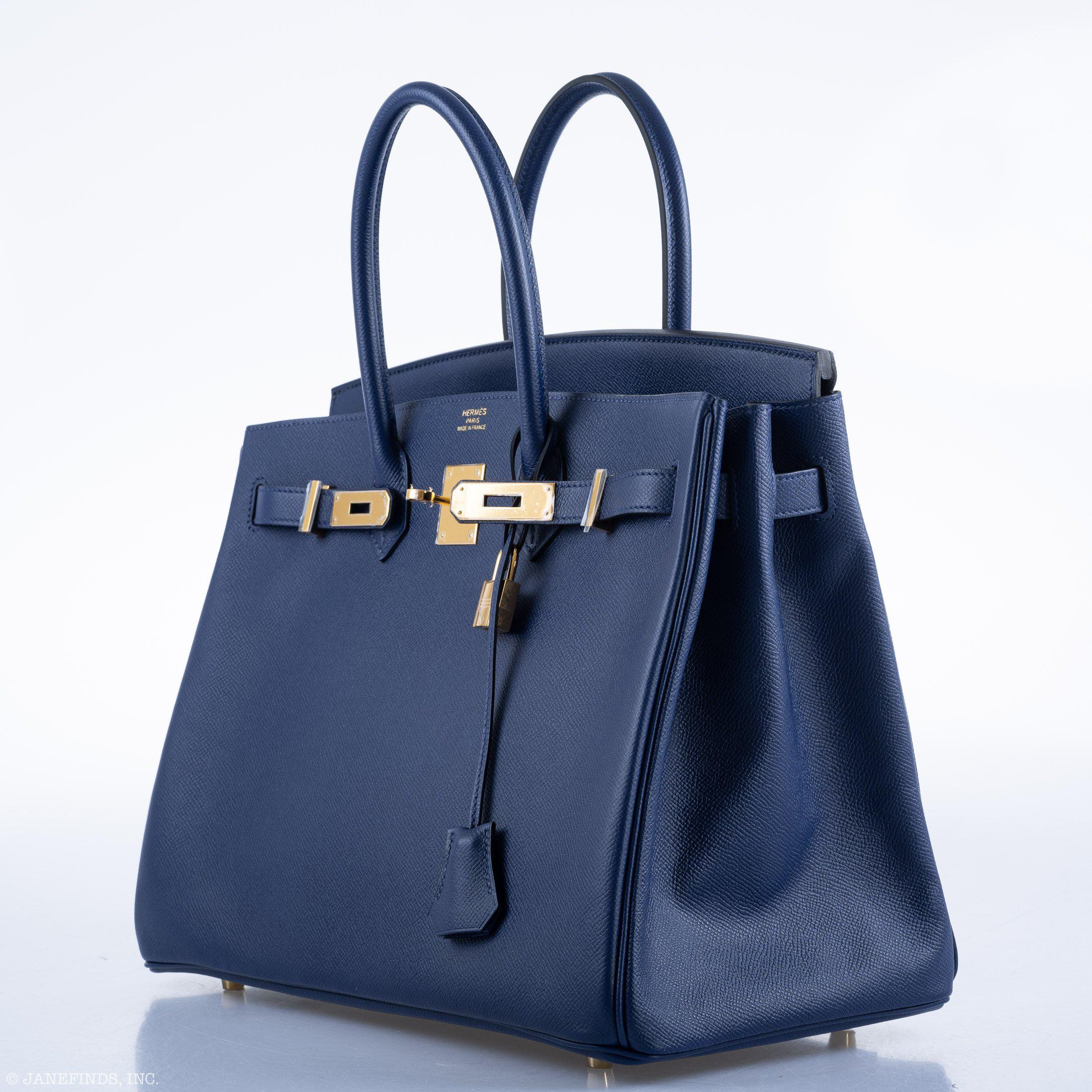 Hermes Birkin 35 Blue Saphire Epsom with Gold Hardware - 2016, X - Exclusu