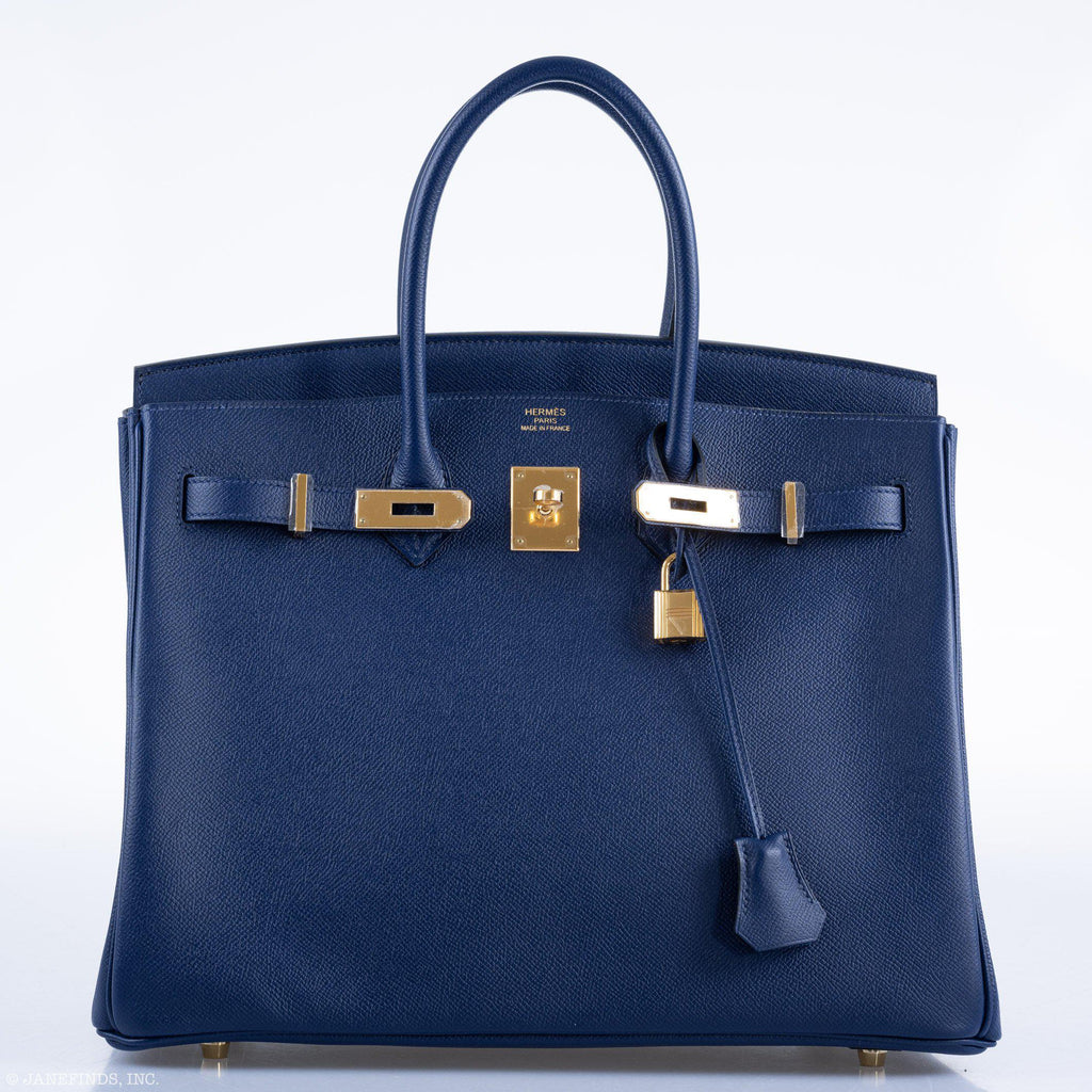 Hermes Birkin 35 Blue Saphire Epsom with Gold Hardware - 2016, X - Exclusu