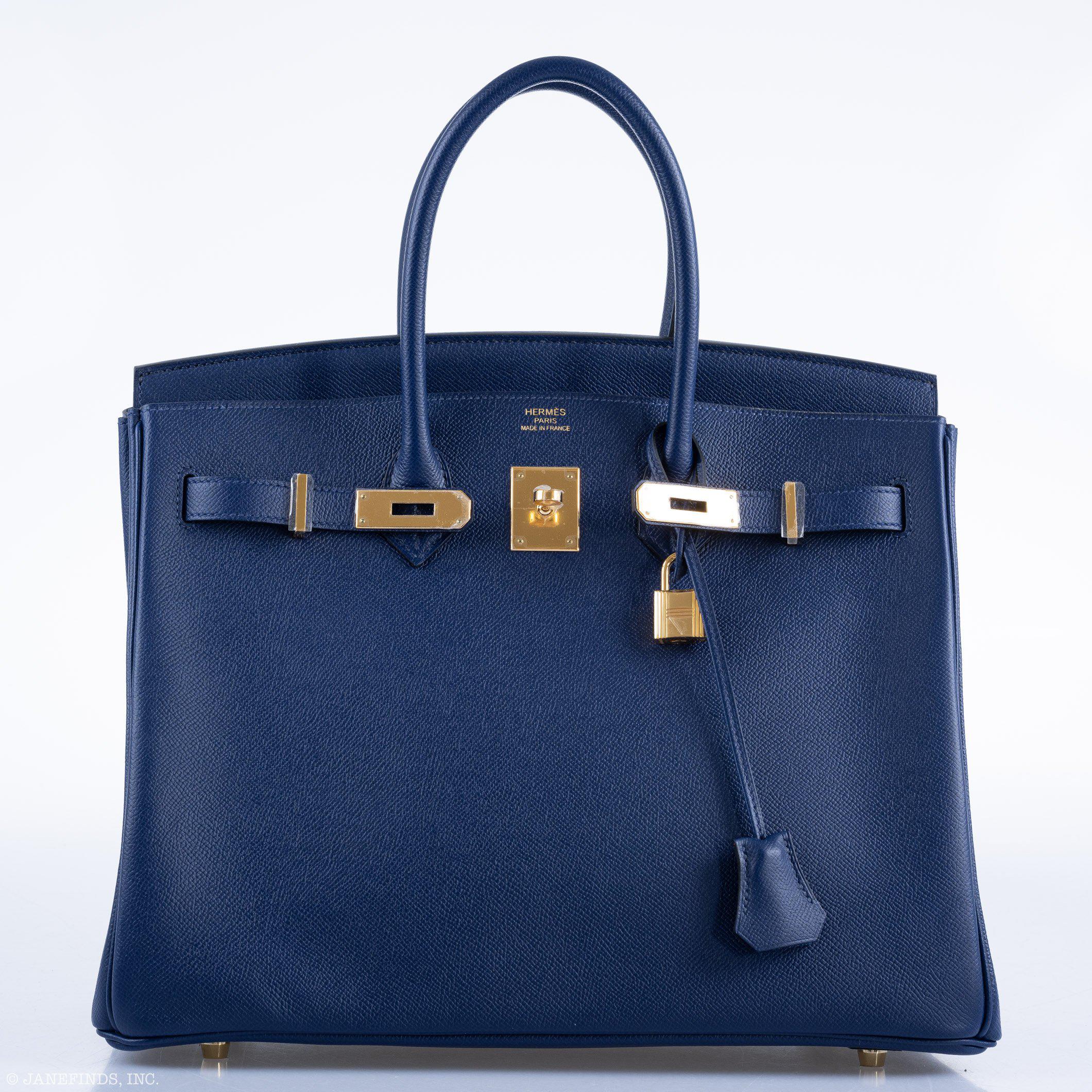Hermes Birkin 35 Blue Saphire Epsom with Gold Hardware - 2016, X - Exclusu