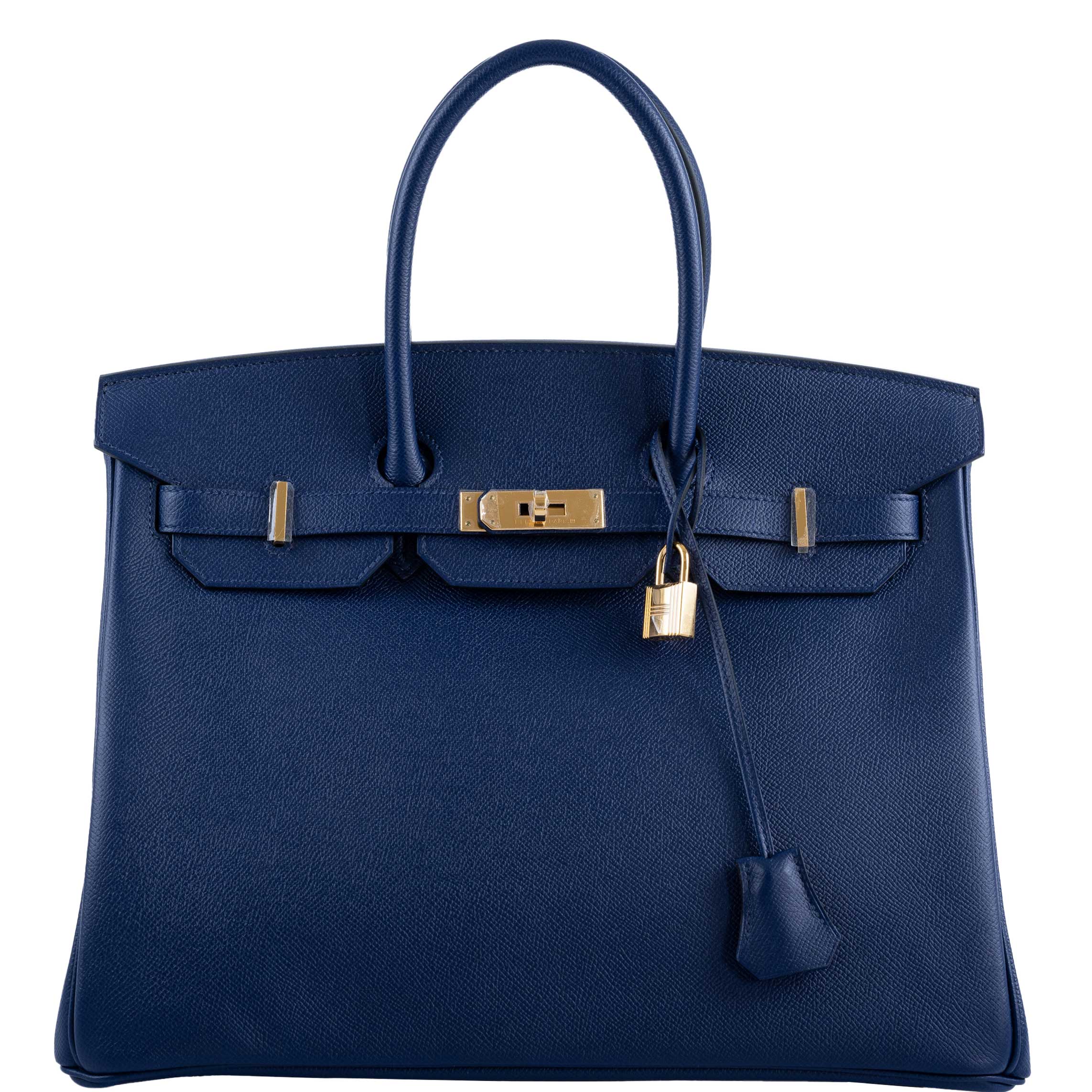 Hermes Birkin 35 Blue Saphire Epsom with Gold Hardware - 2016, X - Exclusu