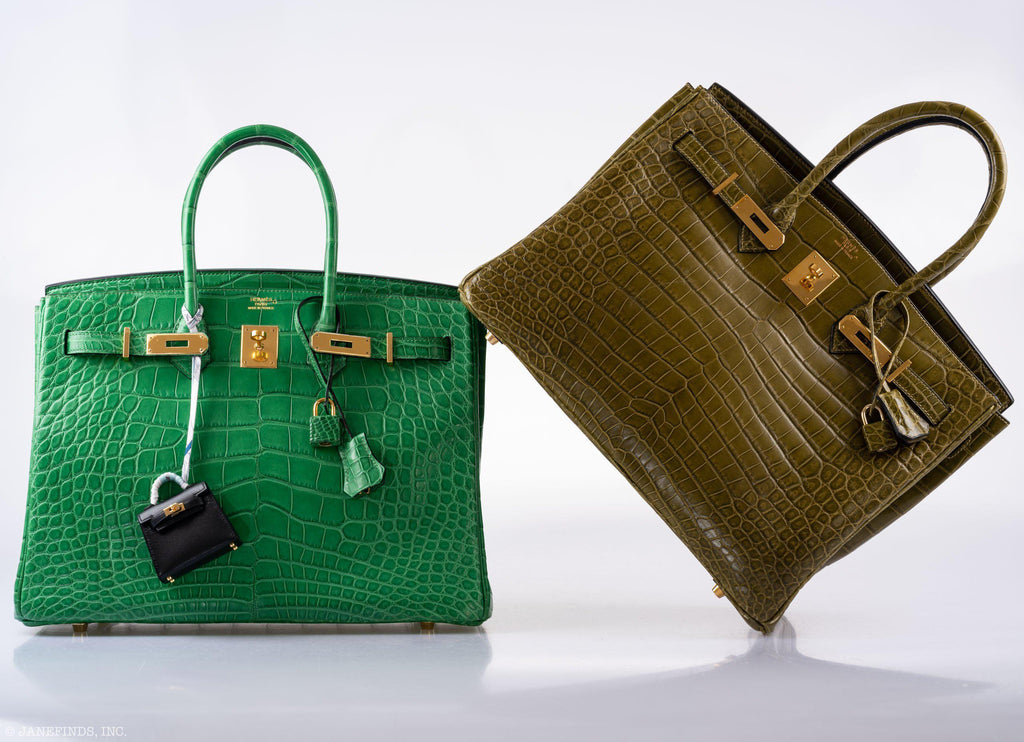 Hermes Birkin 35 Cactus Matte Alligator Gold Hardware - 2014, R - Exclusu