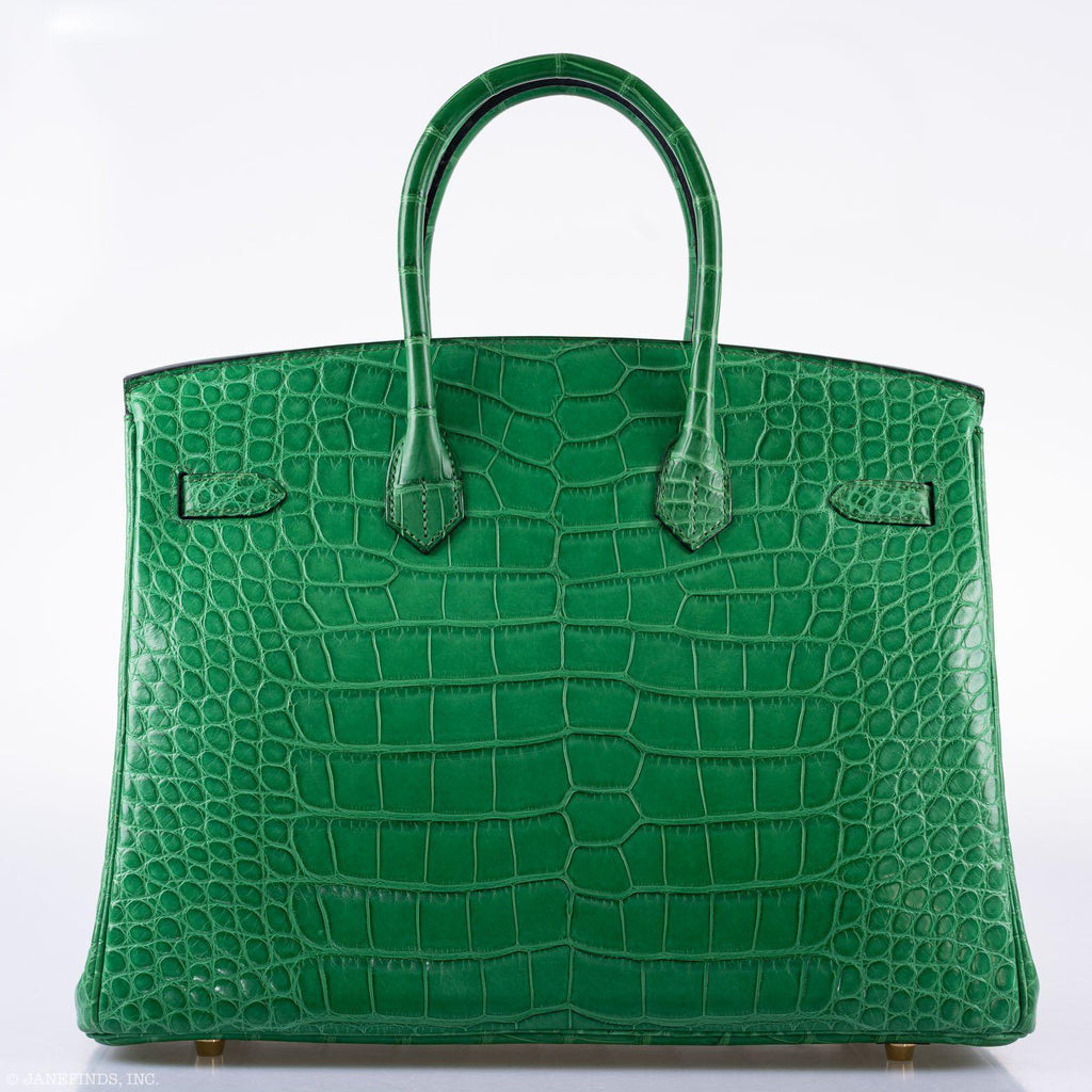 Hermes Birkin 35 Cactus Matte Alligator Gold Hardware - 2014, R - Exclusu