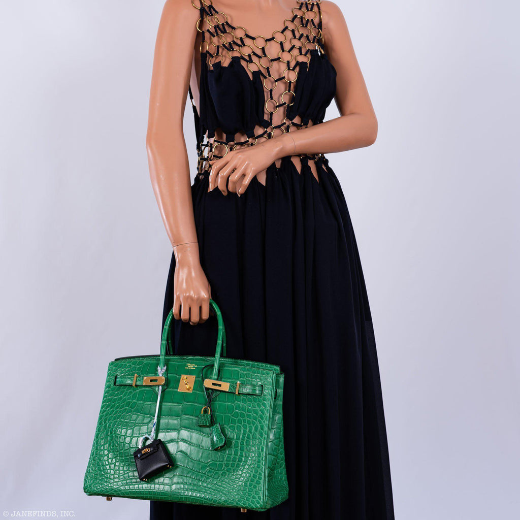 Hermes Birkin 35 Cactus Matte Alligator Gold Hardware - 2014, R - Exclusu