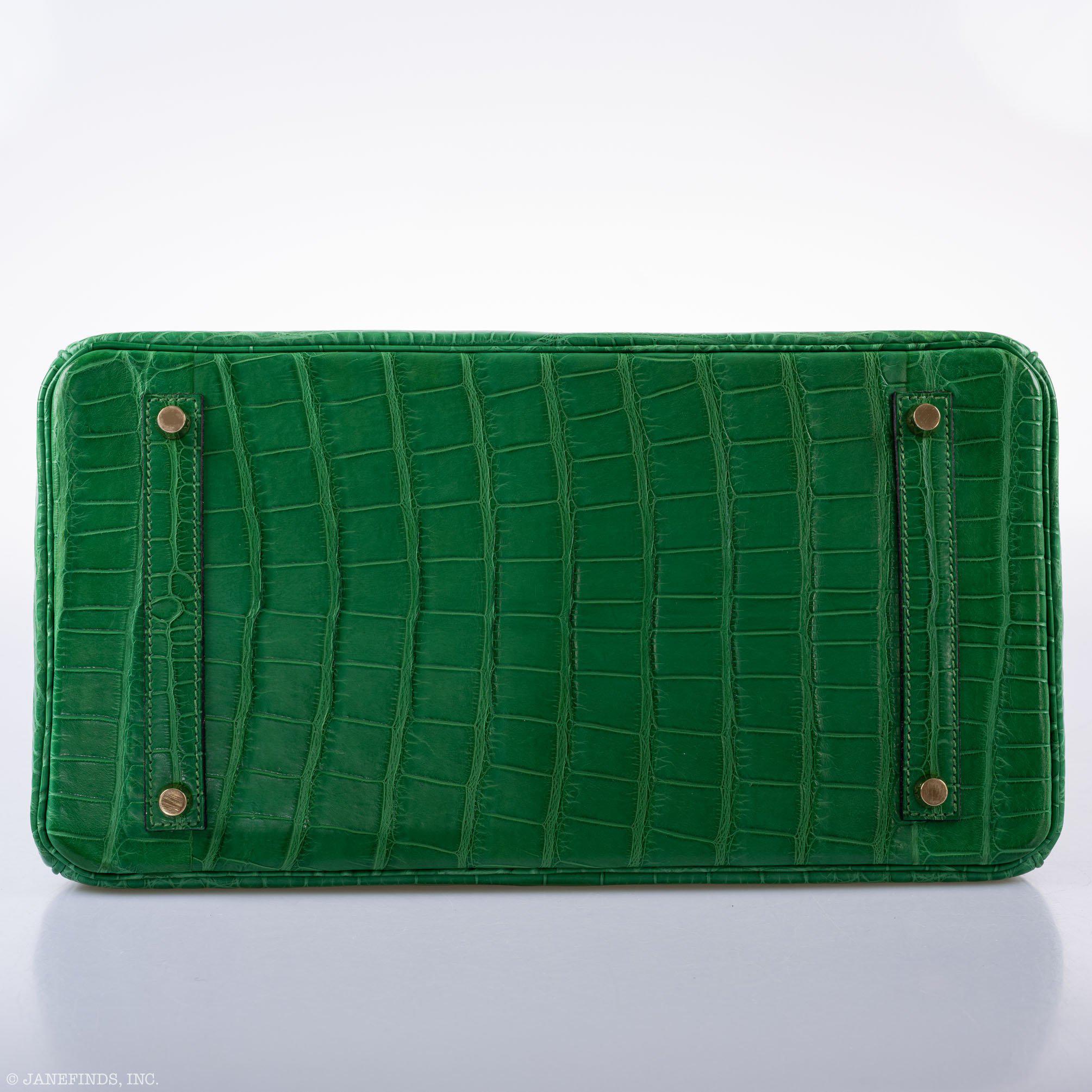 Hermes Birkin 35 Cactus Matte Alligator Gold Hardware - 2014, R - Exclusu