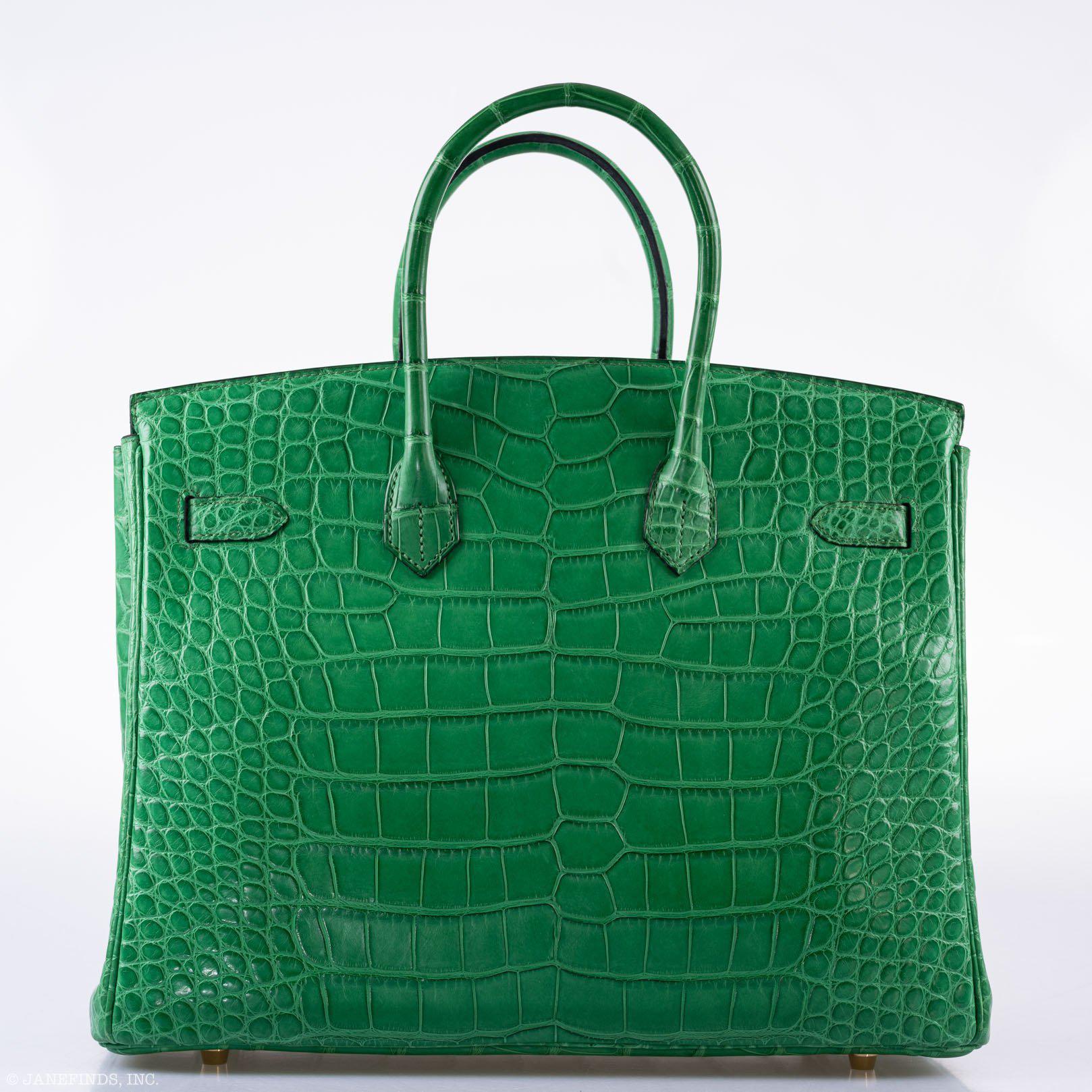 Hermes Birkin 35 Cactus Matte Alligator Gold Hardware - 2014, R - Exclusu