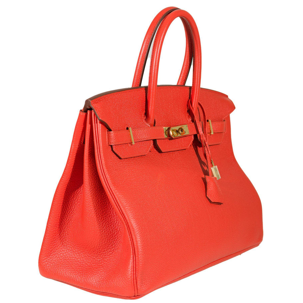 Hermes Birkin 35 Capucine Togo leather Gold Hardware - 2011, O Square - Exclusu