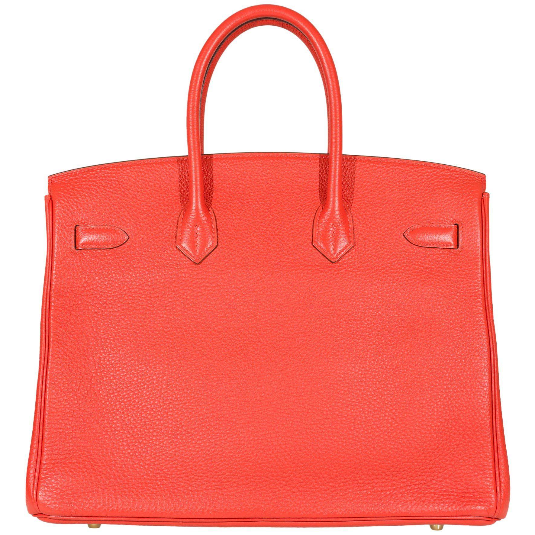 Hermes Birkin 35 Capucine Togo leather Gold Hardware - 2011, O Square - Exclusu