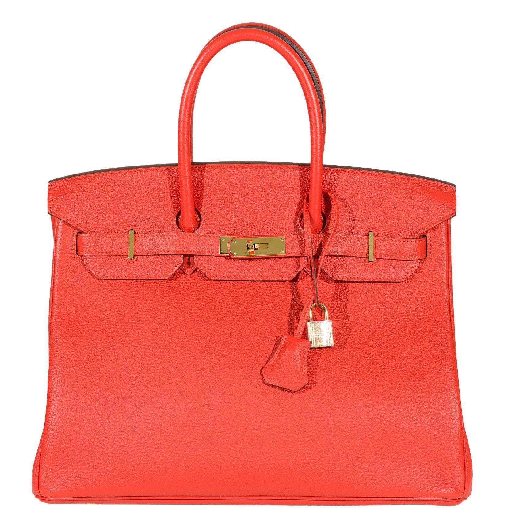 Hermes Birkin 35 Capucine Togo leather Gold Hardware - 2011, O Square - Exclusu