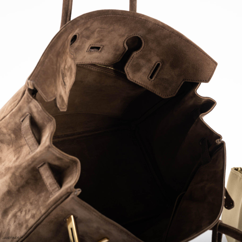 Hermes Birkin 35 Chocolate Veau Doblis Suede with Gold Hardware - 2011, O Square - Exclusu