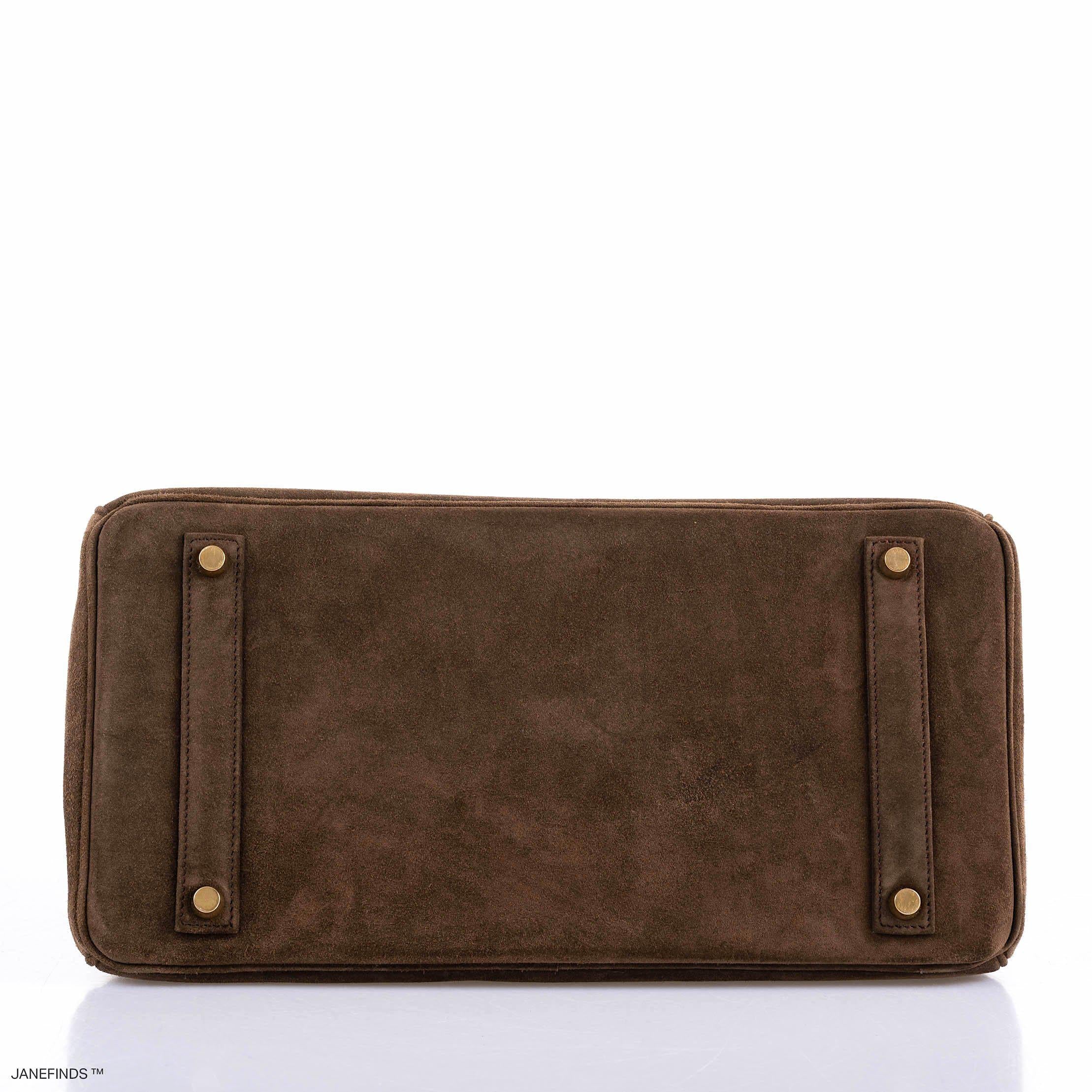 Hermes Birkin 35 Chocolate Veau Doblis Suede with Gold Hardware - 2011, O Square - Exclusu