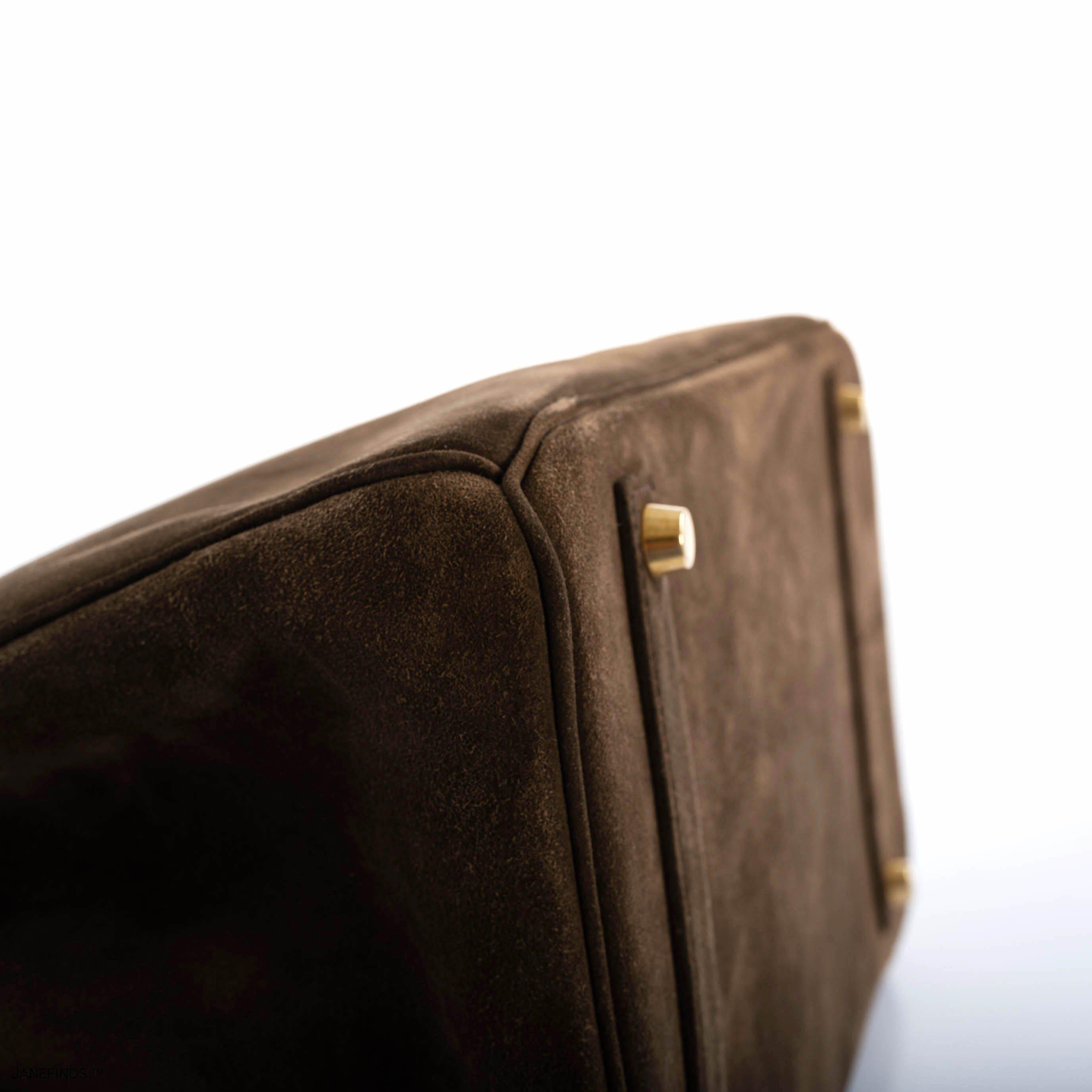 Hermes Birkin 35 Chocolate Veau Doblis Suede with Gold Hardware - 2011, O Square - Exclusu