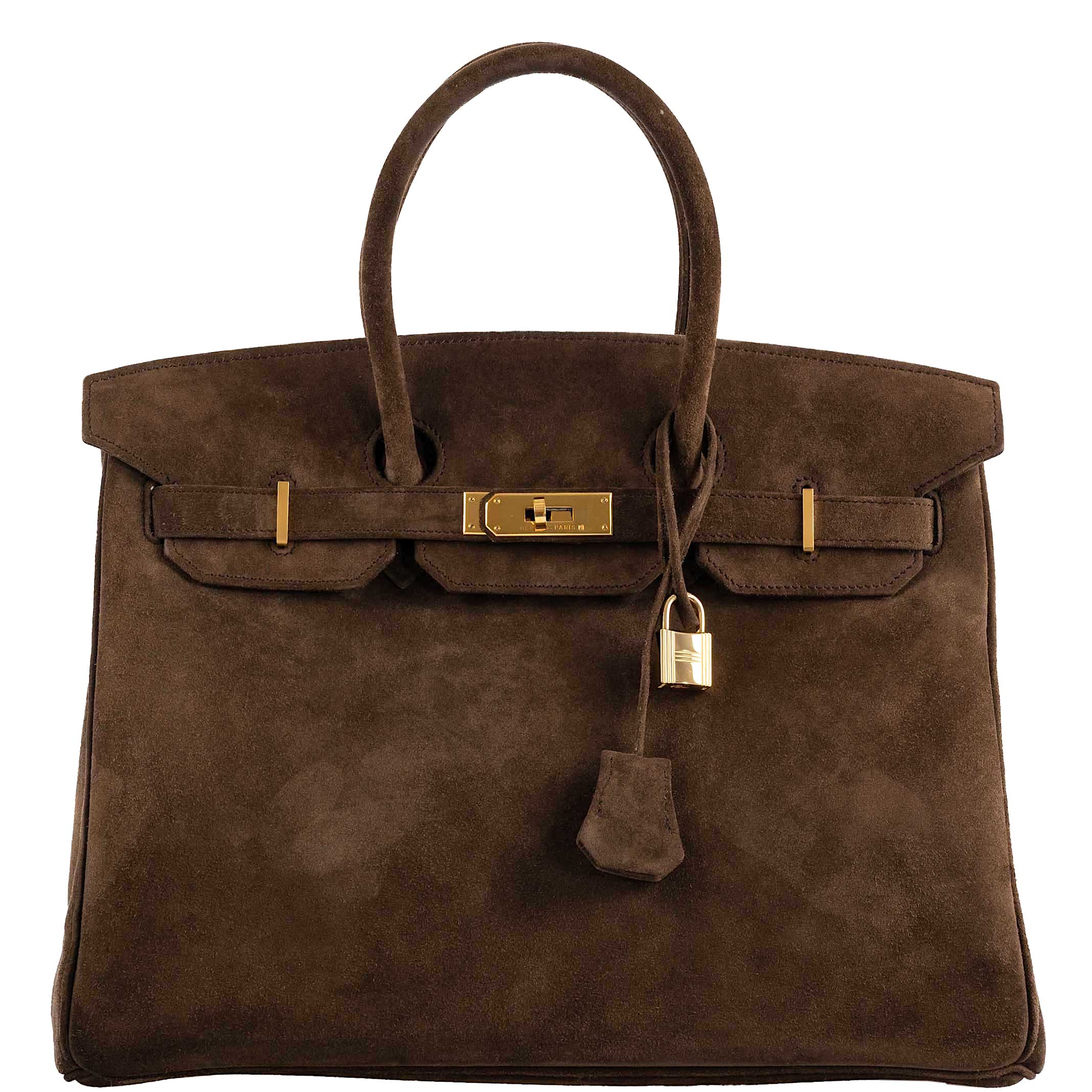 Hermes Birkin 35 Chocolate Veau Doblis Suede with Gold Hardware - 2011, O Square - Exclusu