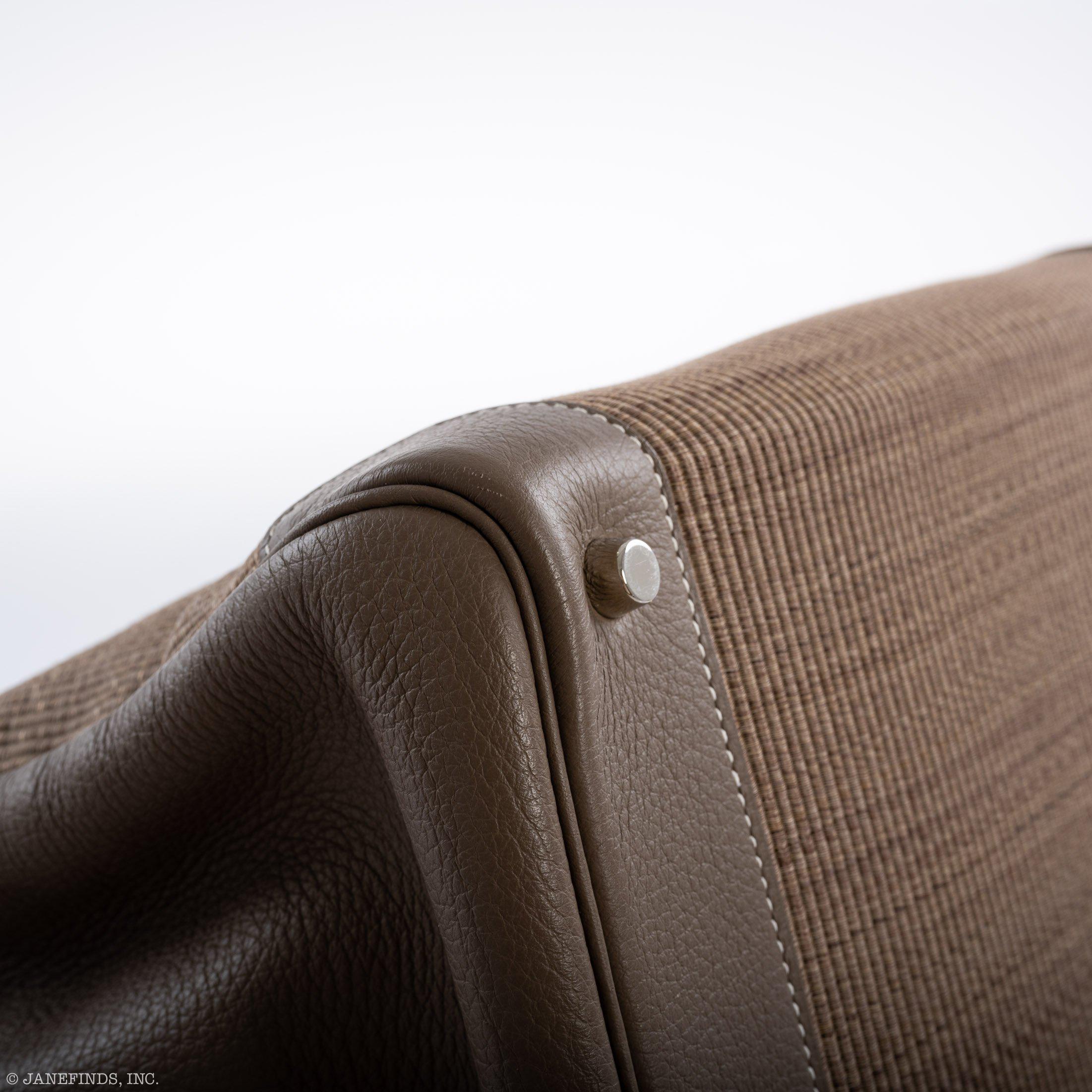 Hermes Birkin 35 Crinoline & Etoupe Clemence with Palladium Hardware - 2005, I Square - Exclusu