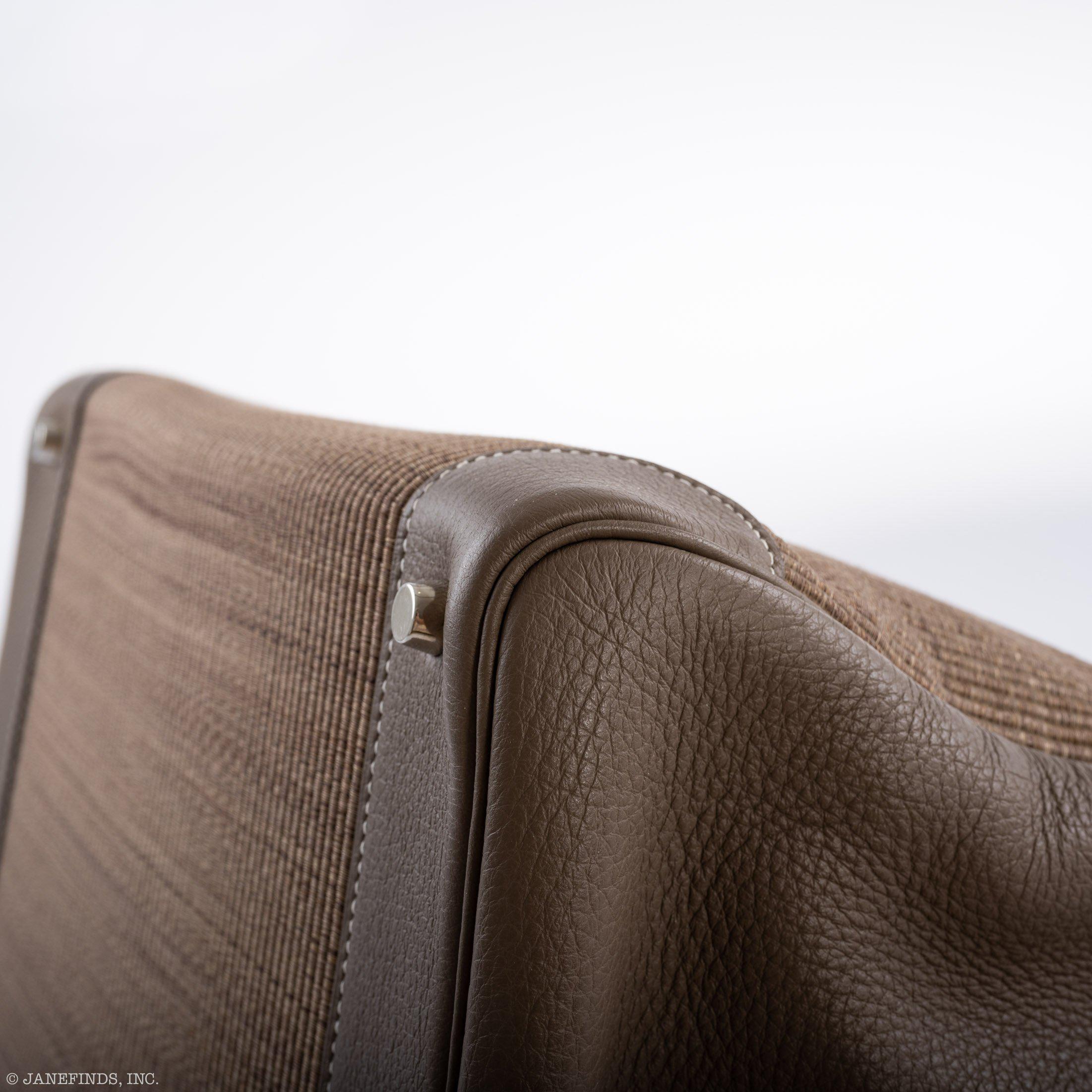 Hermes Birkin 35 Crinoline & Etoupe Clemence with Palladium Hardware - 2005, I Square - Exclusu