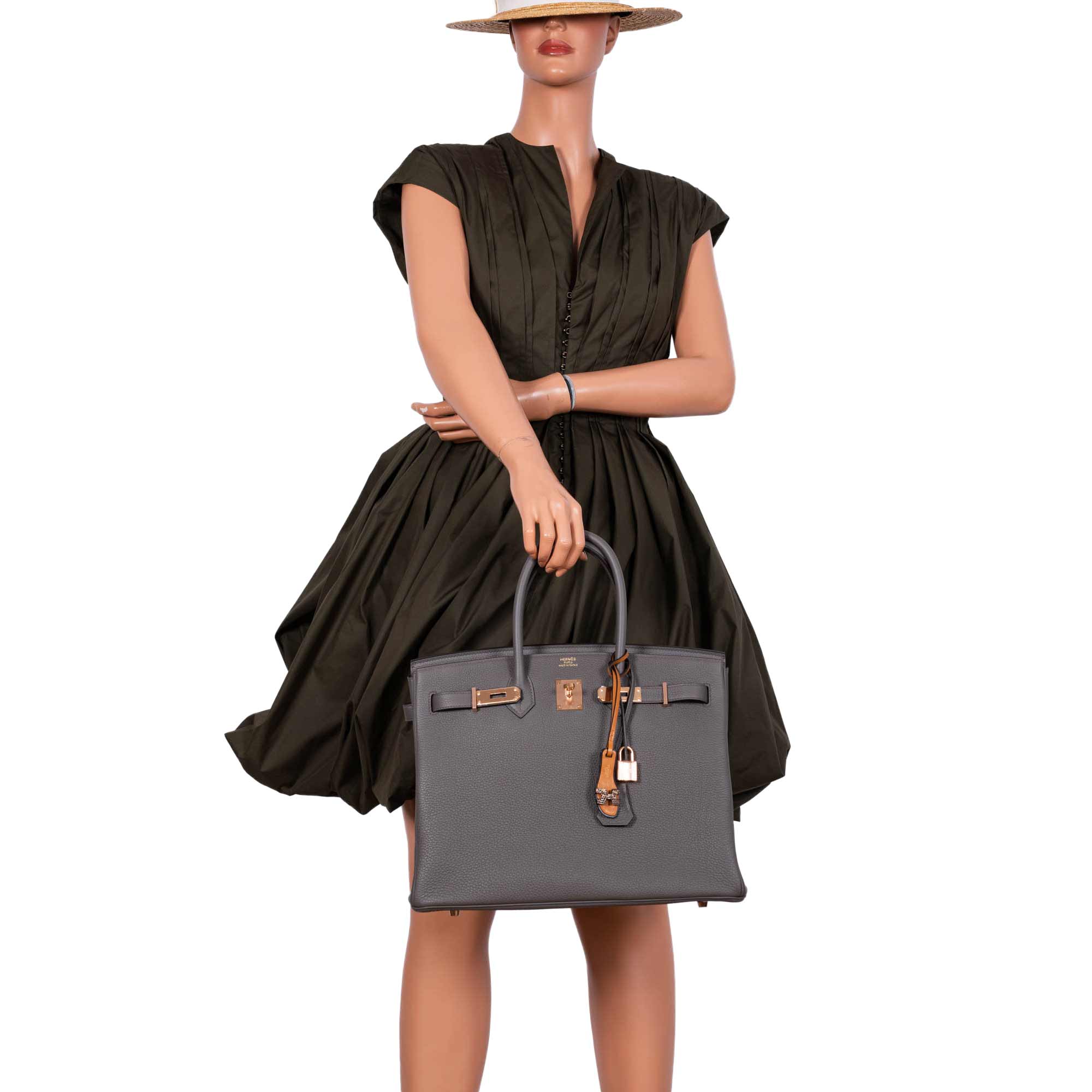 Hermes Birkin 35 Etain Togo with Rose Gold Hardware - 2021, Z - Exclusu