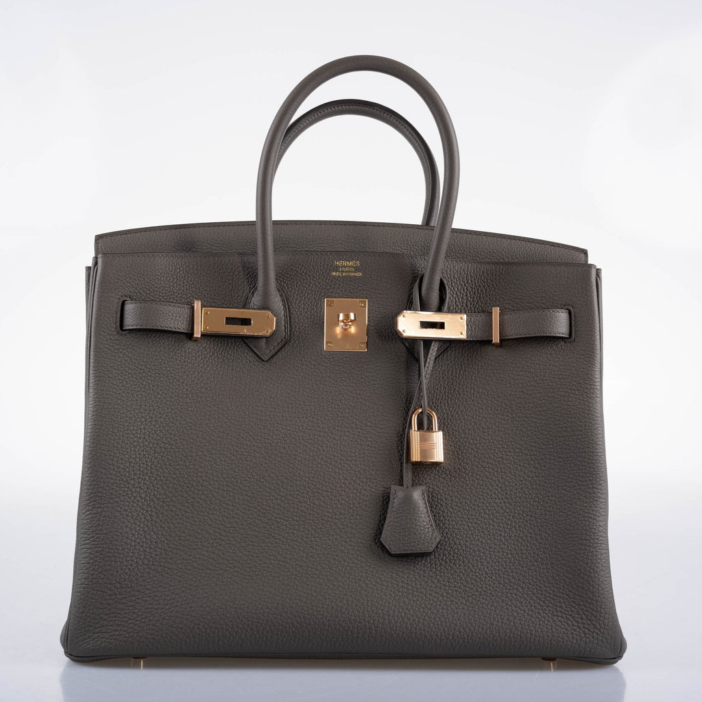 Hermes Birkin 35 Etain Togo with Rose Gold Hardware - 2021, Z - Exclusu