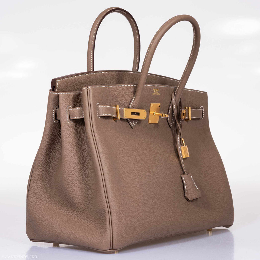 Hermes Birkin 35 Etoupe Togo Gold Hardware - 2019, D - Exclusu