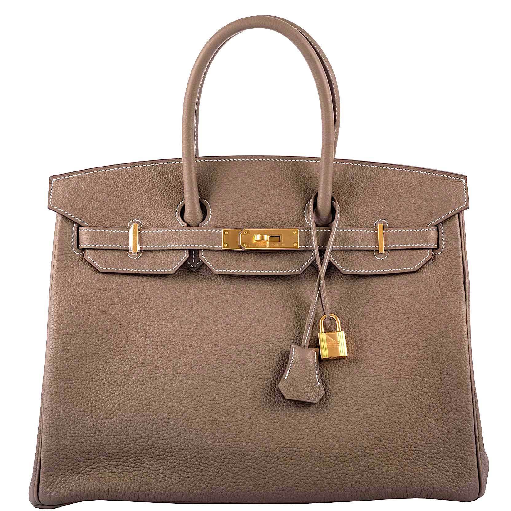 Hermes Birkin 35 Etoupe Togo Gold Hardware - 2019, D - Exclusu