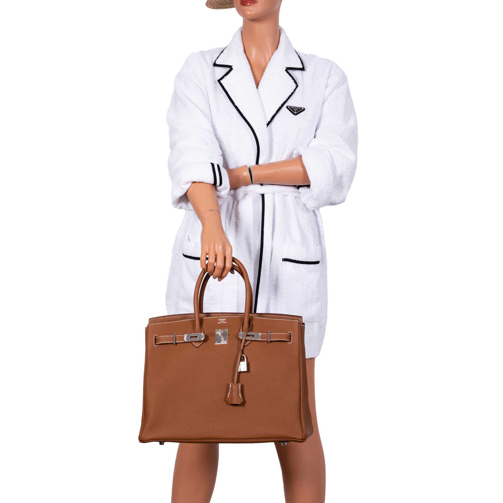 Hermes Birkin 35 Gold Togo with Palladium Hardware - 2014, R Square - Exclusu