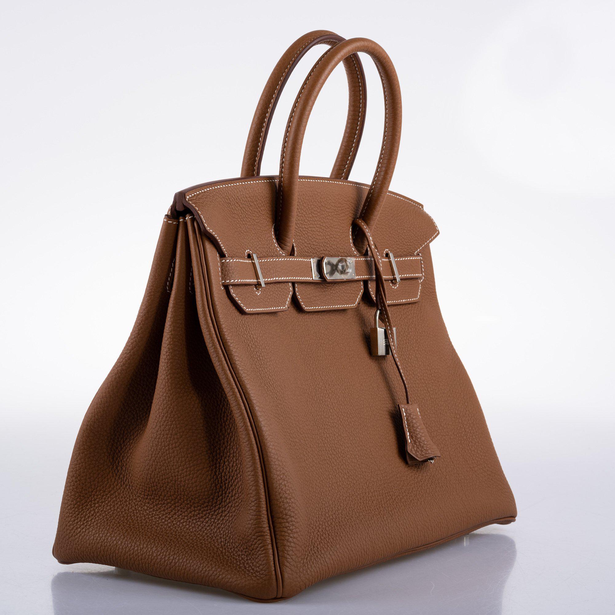 Hermes Birkin 35 Gold Togo with Palladium Hardware - 2014, R Square - Exclusu