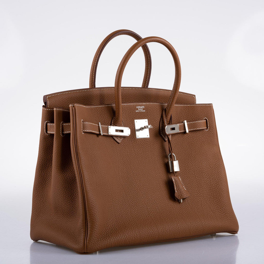 Hermes Birkin 35 Gold Togo with Palladium Hardware - 2014, R Square - Exclusu