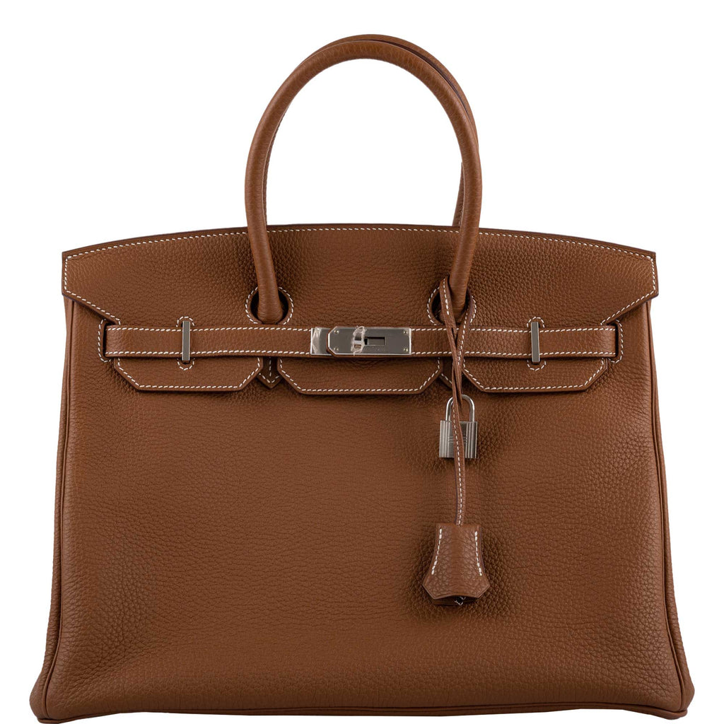 Hermes Birkin 35 Gold Togo with Palladium Hardware - 2014, R Square - Exclusu