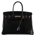 Hermes Birkin 35 Graphite Porosus Crocodile with Palladium Hardware - 2014, R Square - Exclusu