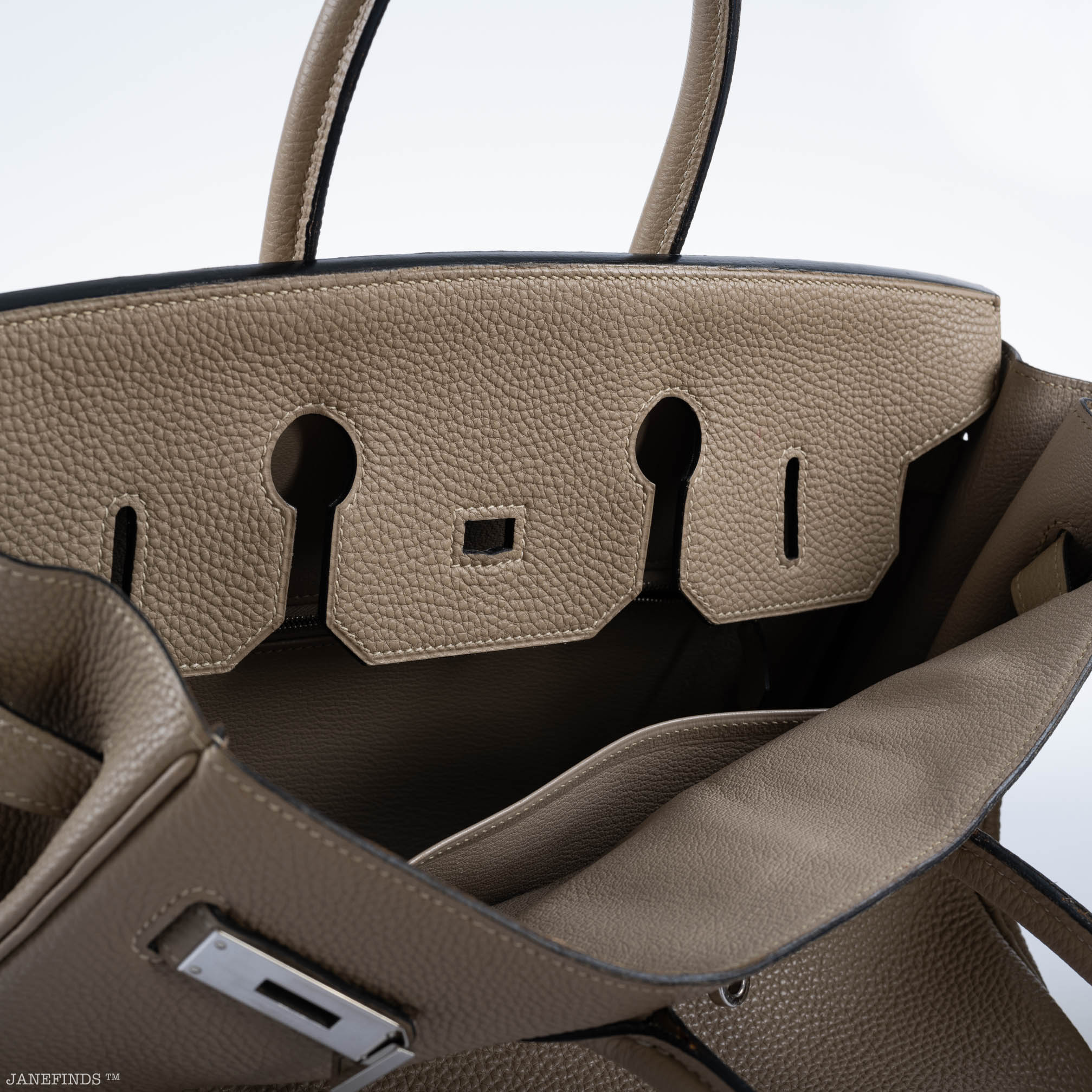 Hermes Birkin 35 Gris Tourterelle Togo with Palladium Hardware - 2009, M Square - Exclusu